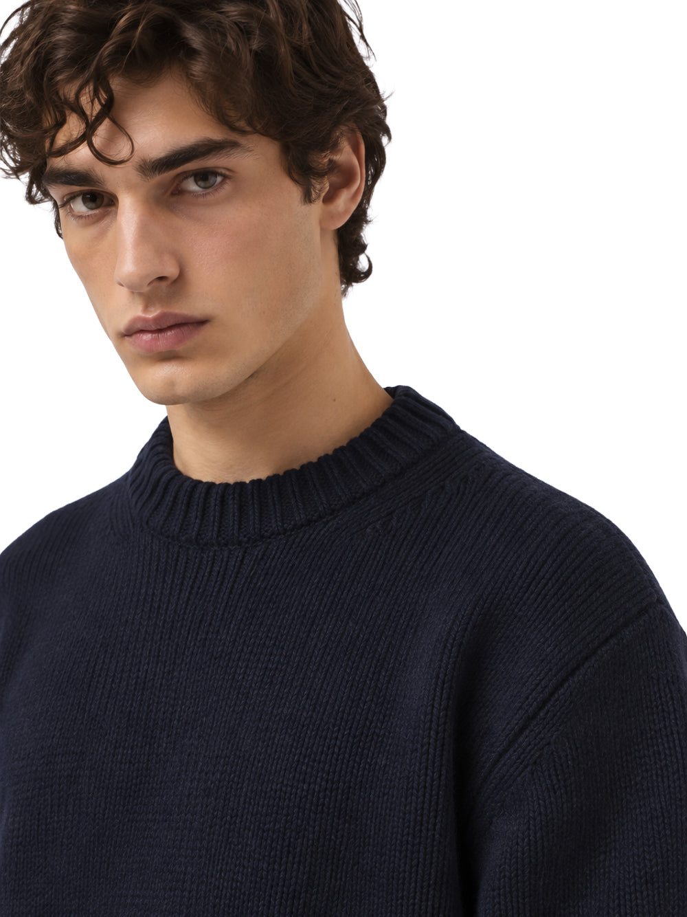 FERRAMENTA-CREWNECK CHUNKY WOOL-FMT30015 BLUE NAVY