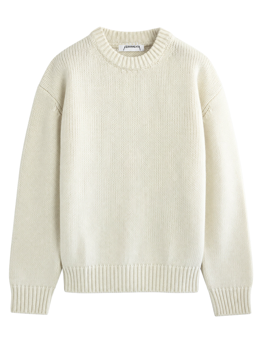 FERRAMENTA-CREWNECK CHUNKY WOOL-FMT30015 WHITE