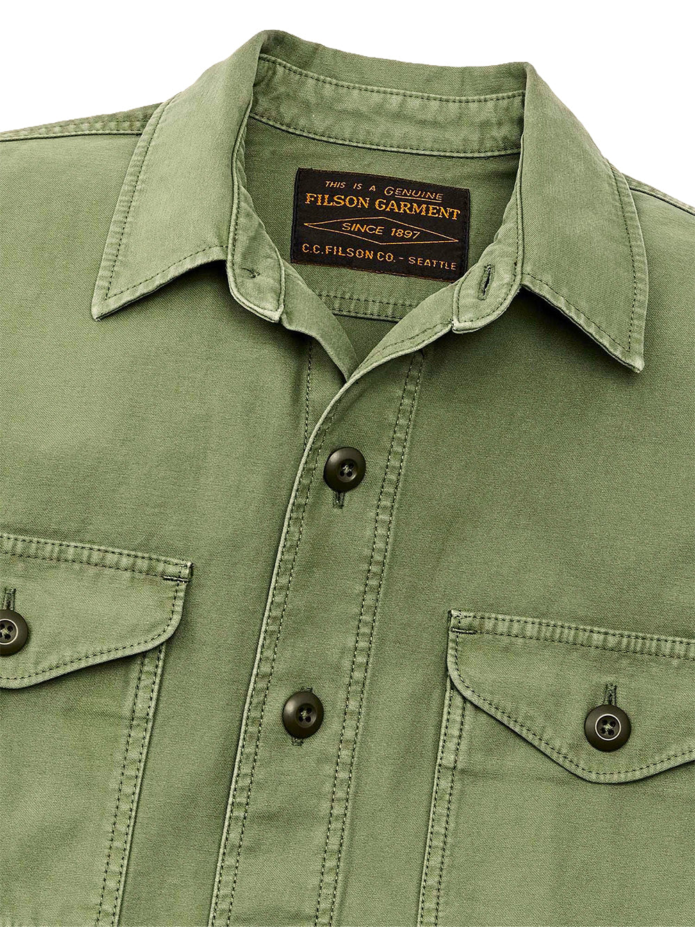 FILSON-FIELD JACKET-SHIRT-FMOSH0015 391 WASHED FATIGUE GREEN