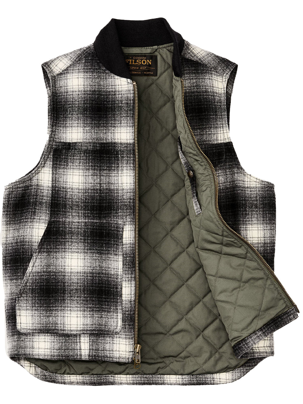 FILSON-INSULATED WOOL WORK VEST-FMGIL0056 014 CHARCOAL OMBRE