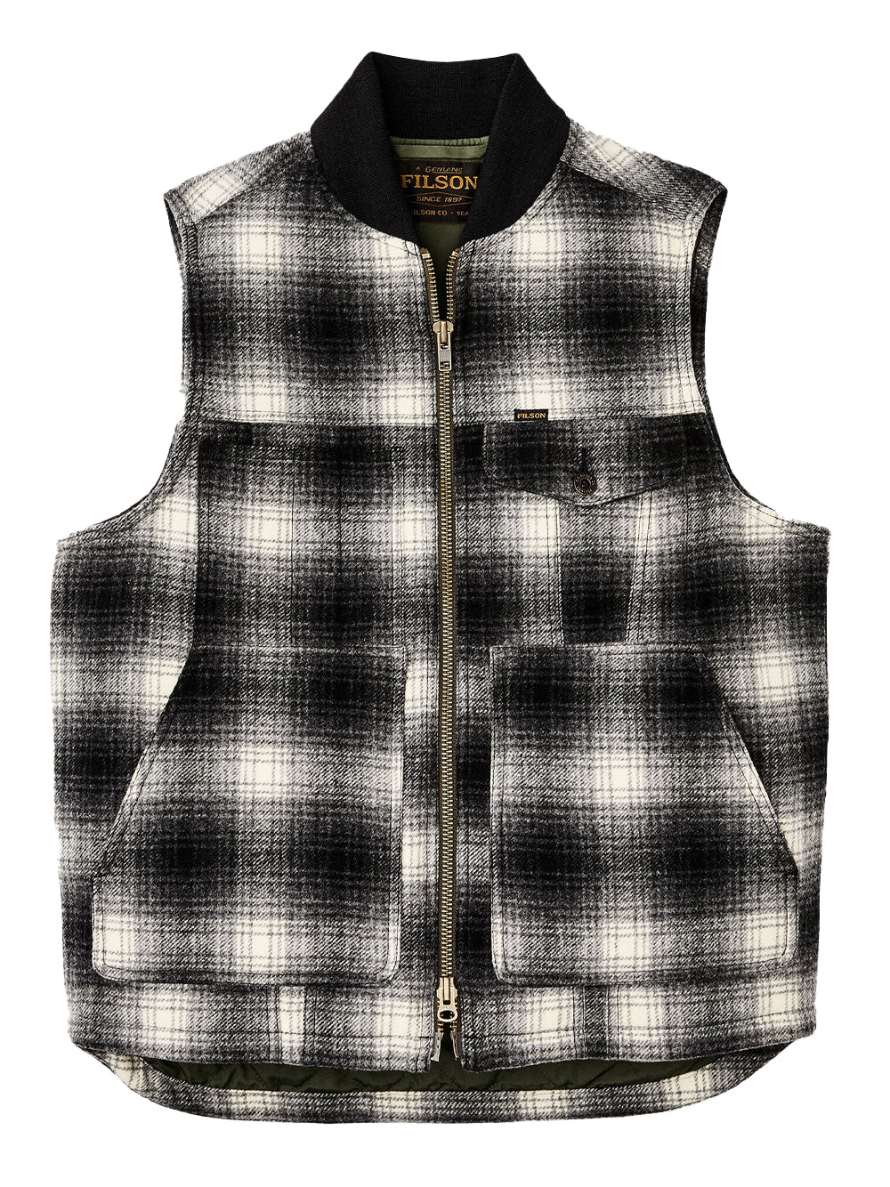 FILSON-INSULATED WOOL WORK VEST-FMGIL0056 014 CHARCOAL OMBRE