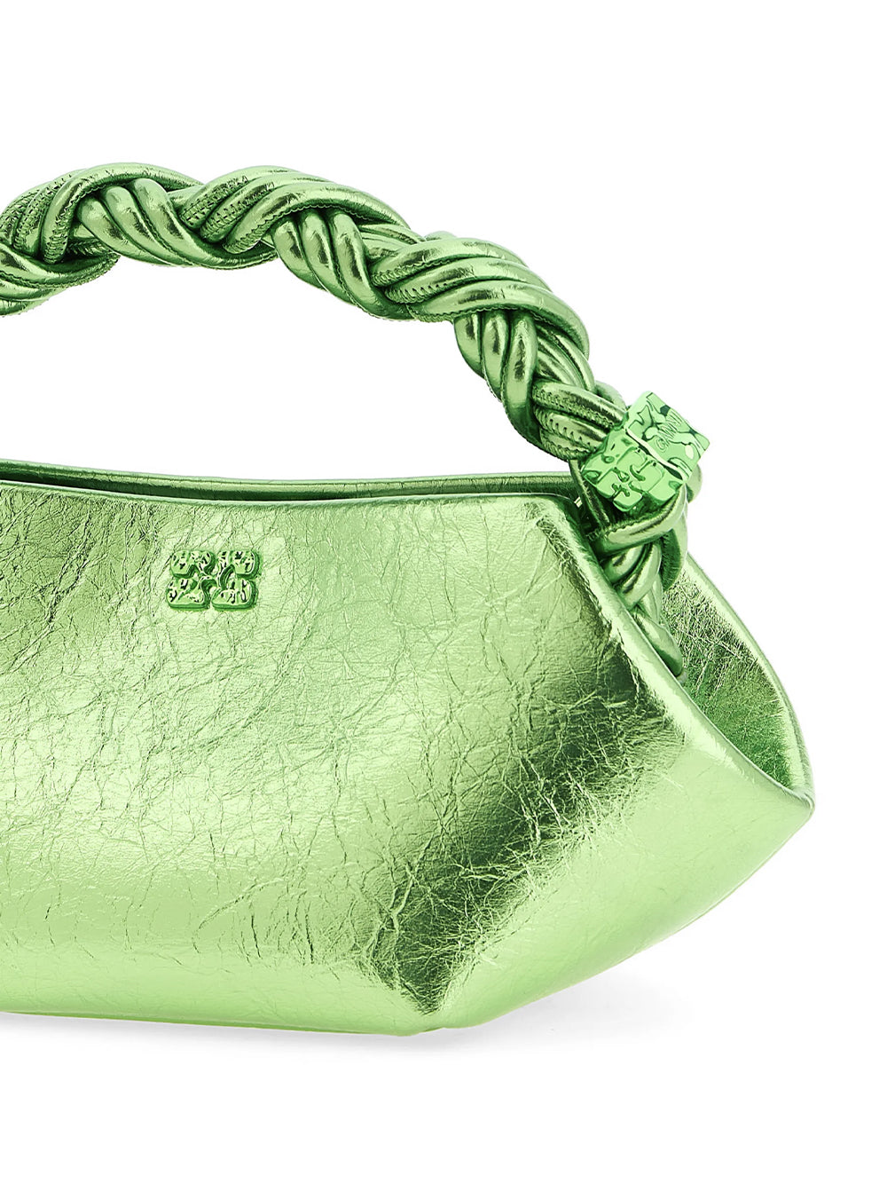 GANNI-METALLIC MINI BOU BAG CRUSHED-B2100030 GREENERY ZZZ