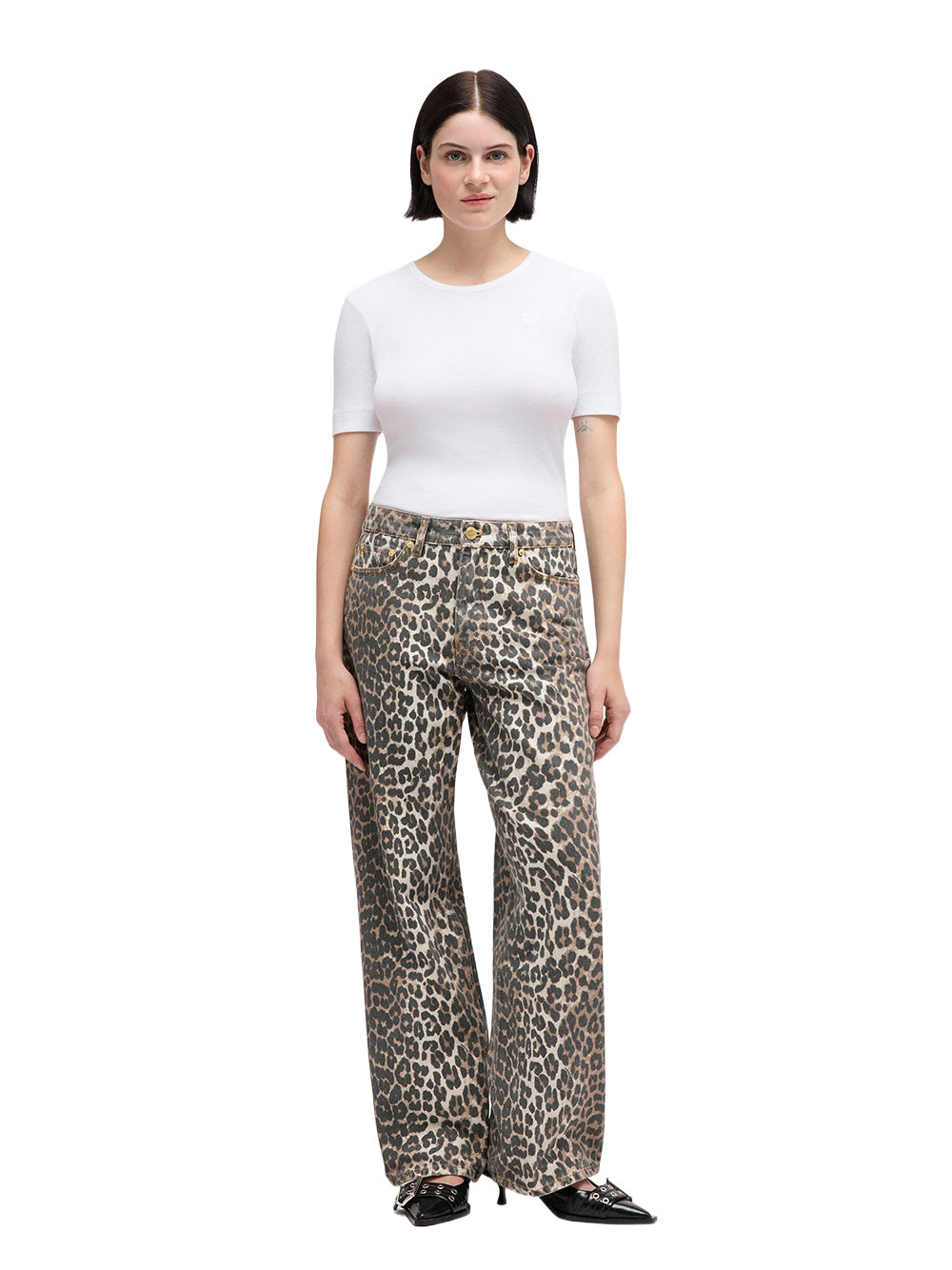 GANNI-PRINT DENIM IZEY-J1527 LEOPARD 943