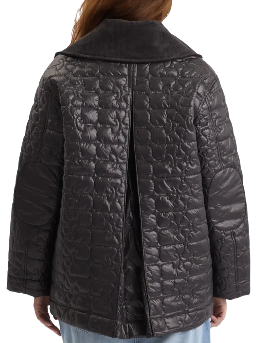 GANNI-SHINY QUILT MIDI JACKET-W0343 PHANTOM 252