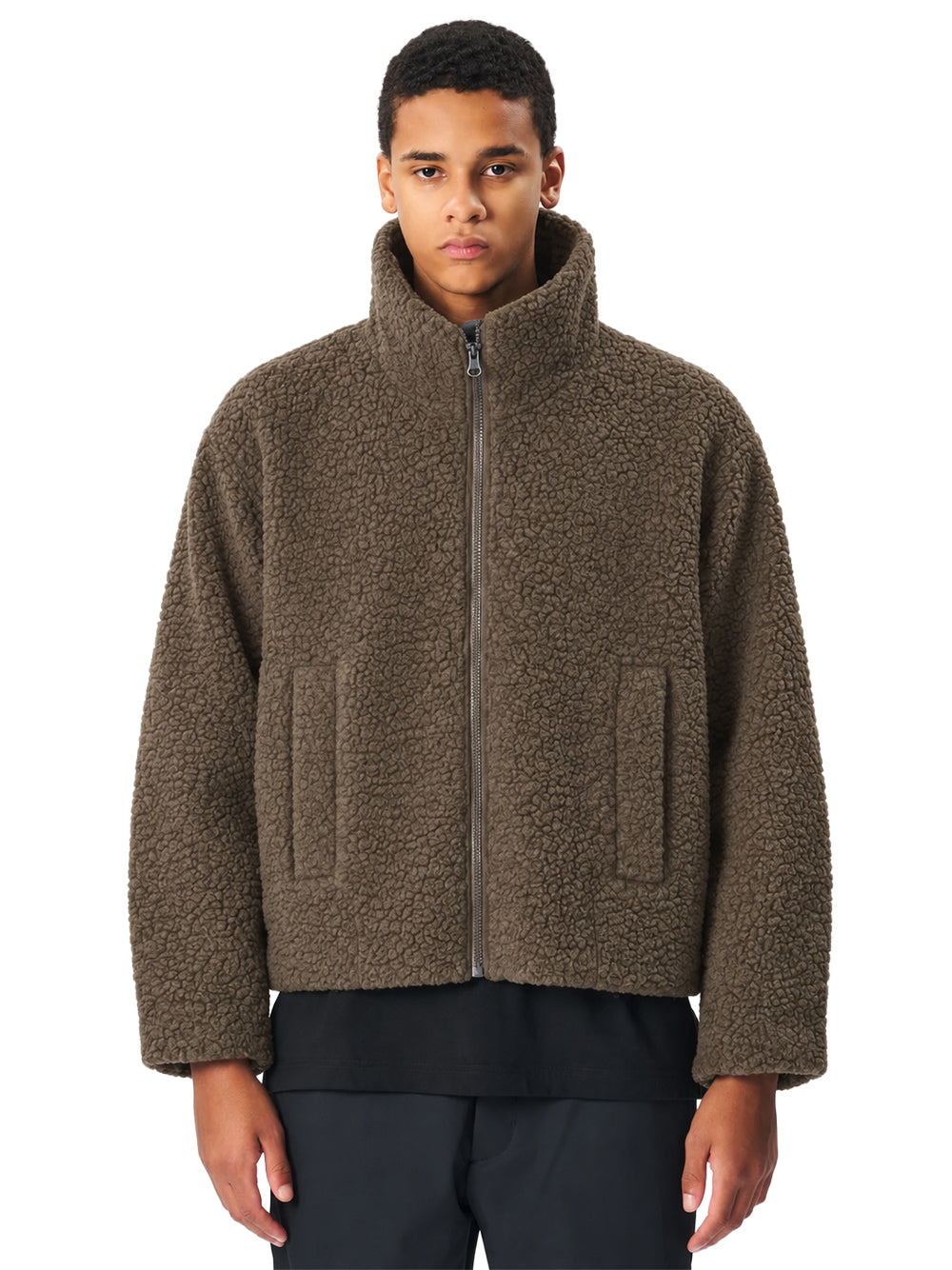 GOLDWIN-DEEP PILE FLEECE JACKET-GL36338 MOREL