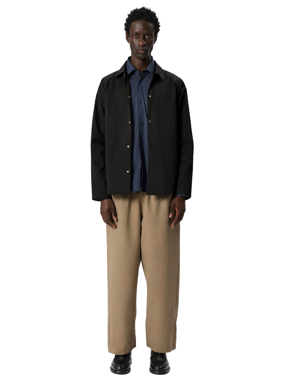 GOLDWIN-SHEER NYLON WIND SHIRT-GL56140 BLACK