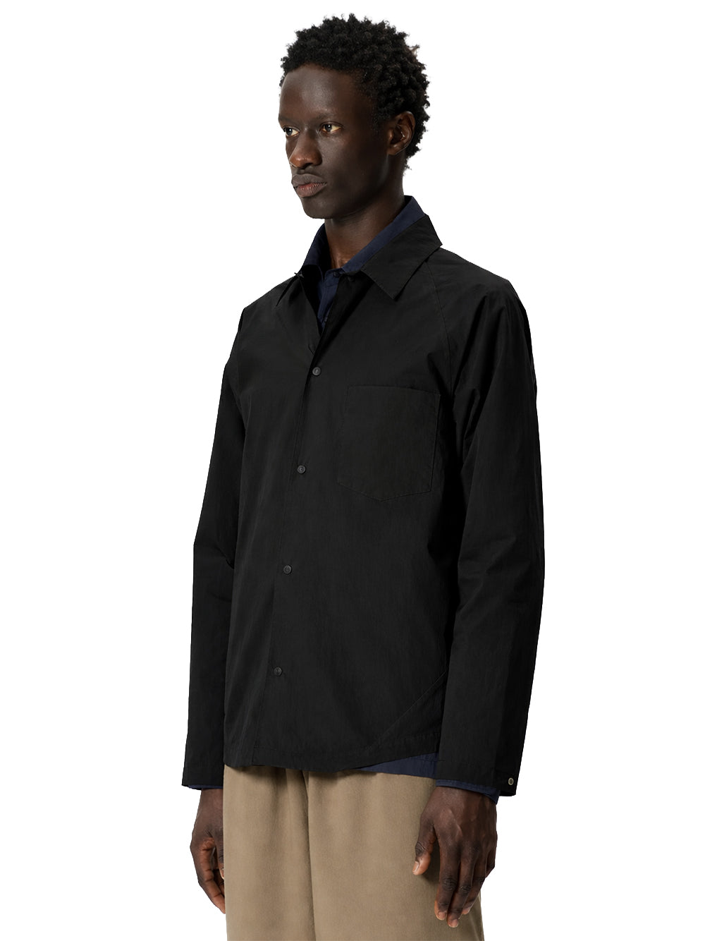GOLDWIN-SHEER NYLON WIND SHIRT-GL56140 BLACK