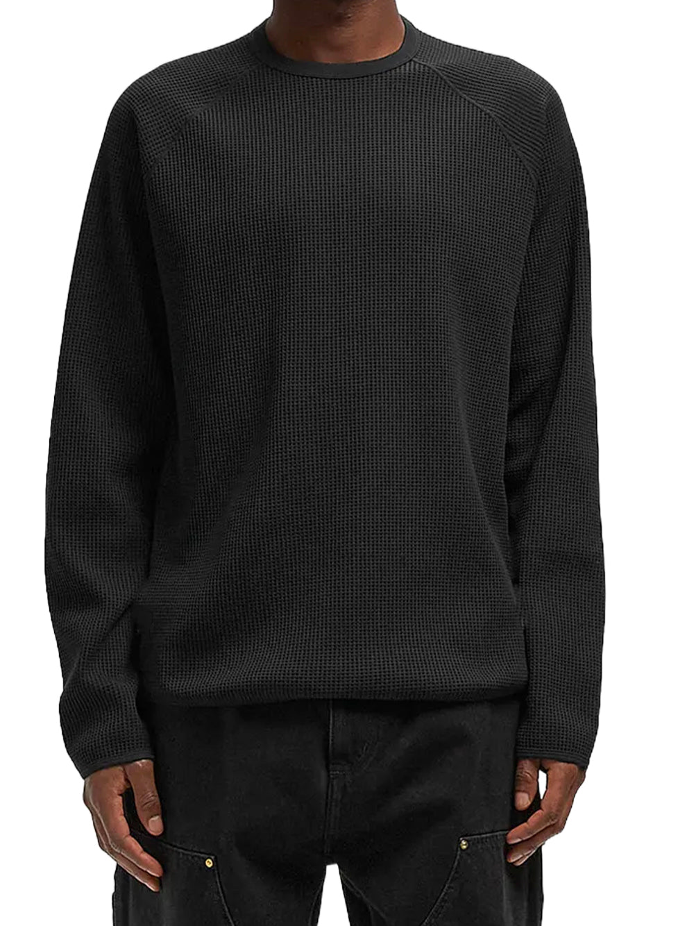 GOLDWIN-WAFFLE LIGHT L/S TSHIRT-GL45142 BLACK