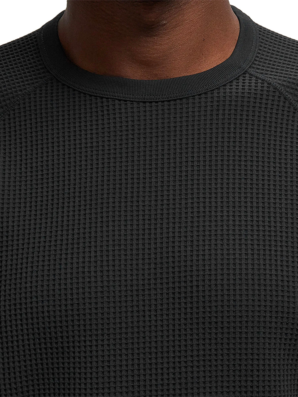 GOLDWIN-WAFFLE LIGHT L/S TSHIRT-GL45142 BLACK