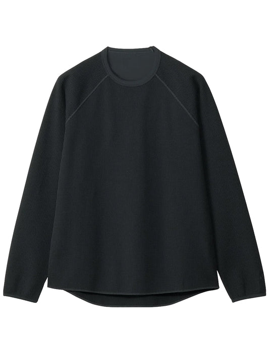 GOLDWIN-WAFFLE LIGHT L/S TSHIRT-GL45142 BLACK
