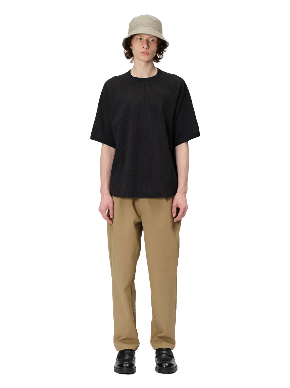 GOLDWIN-WAFFLE LIGHT TSHIRT-GL65143 BLACK