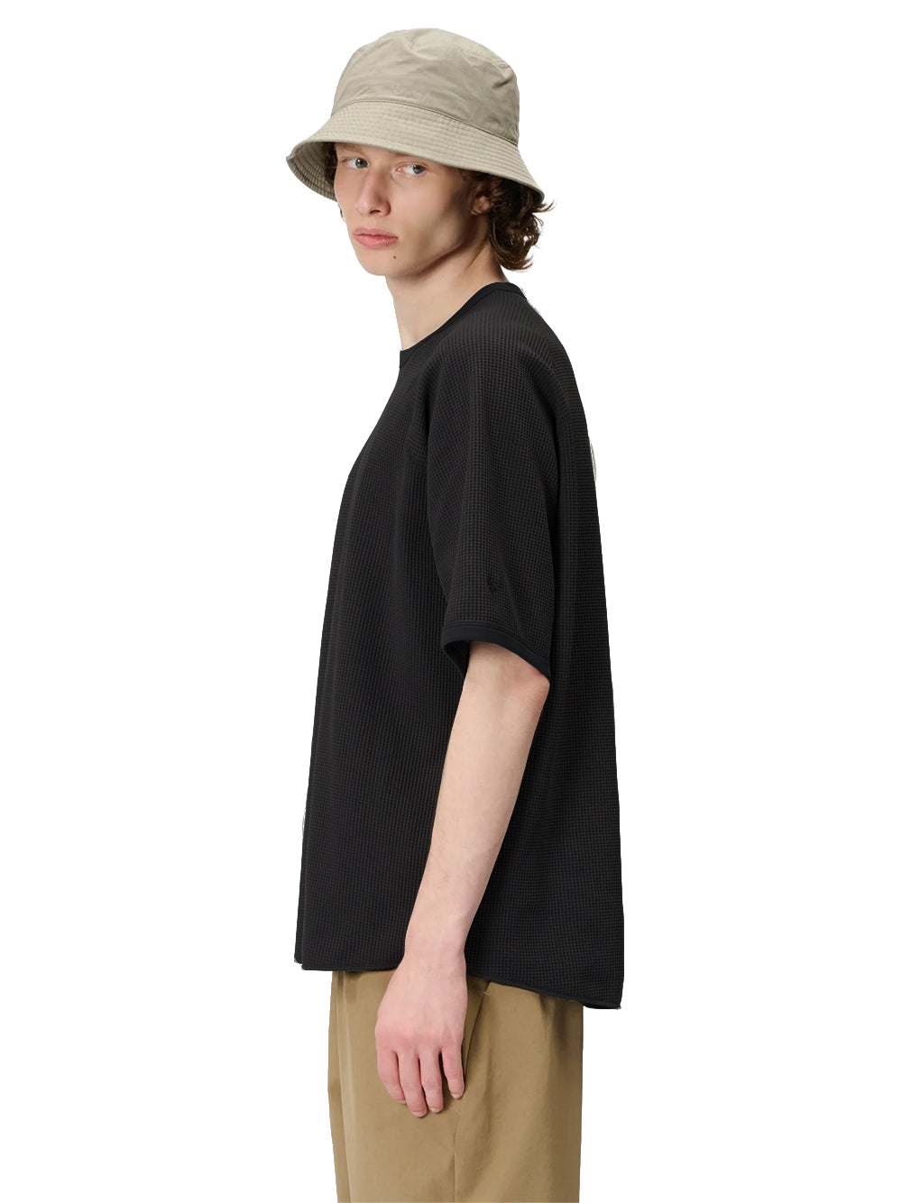 GOLDWIN-WAFFLE LIGHT TSHIRT-GL65143 BLACK