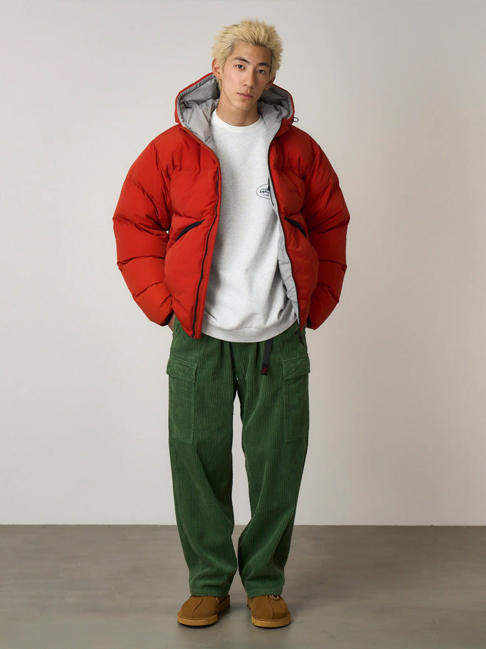 GRAMICCI-BROCKTON BIG CORDUROY PANT-G5FM.P056 PINE GREEN