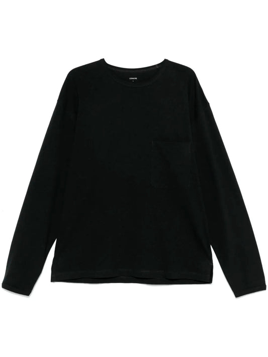 LEMAIRE-BOXY LS T-SHIRT-TO1340.LJ1010 BK995 JET BLACK