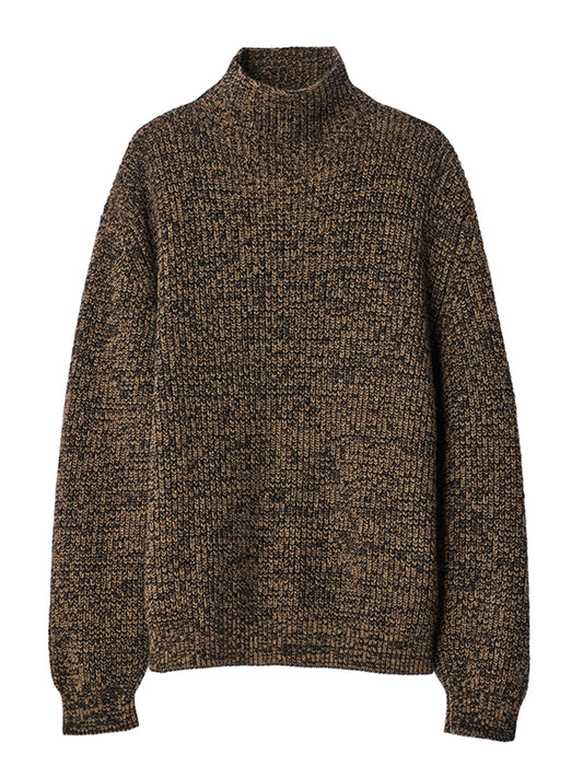 LEMAIRE-HIGH NECK SWEATER-PO0054.LK1029 MU407 TOBACCO/BLACK