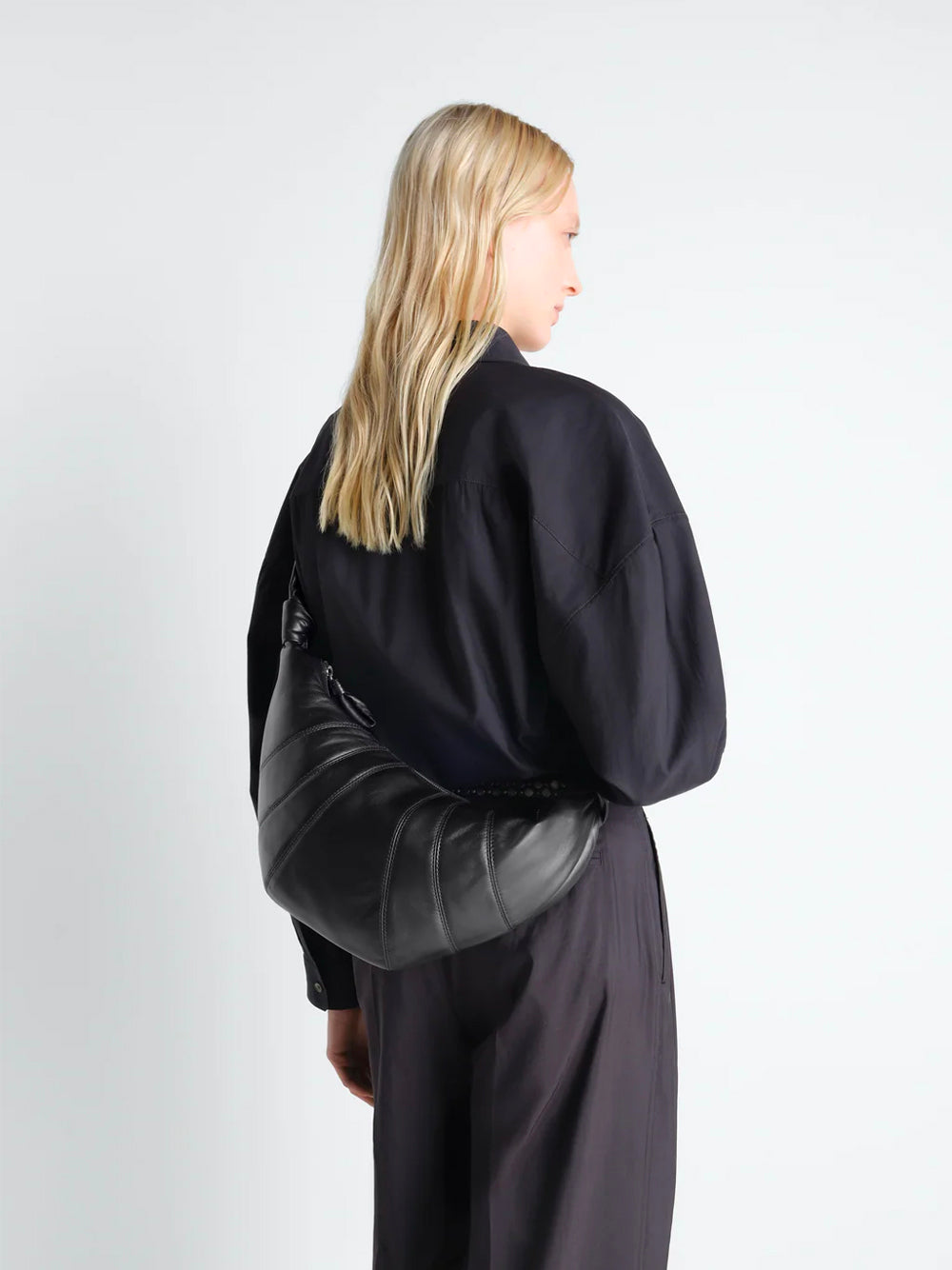 LEMAIRE-MEDIUM CROISSANT BAG-BG0001.LL095 BK999 BLACK