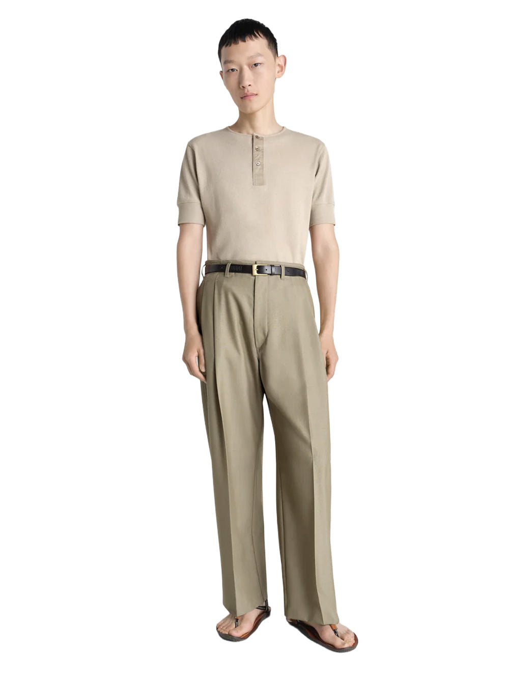 LEMAIRE-PLEATED TAILORED PANTS-PA1294 LF414 GR657 HAY GREEN