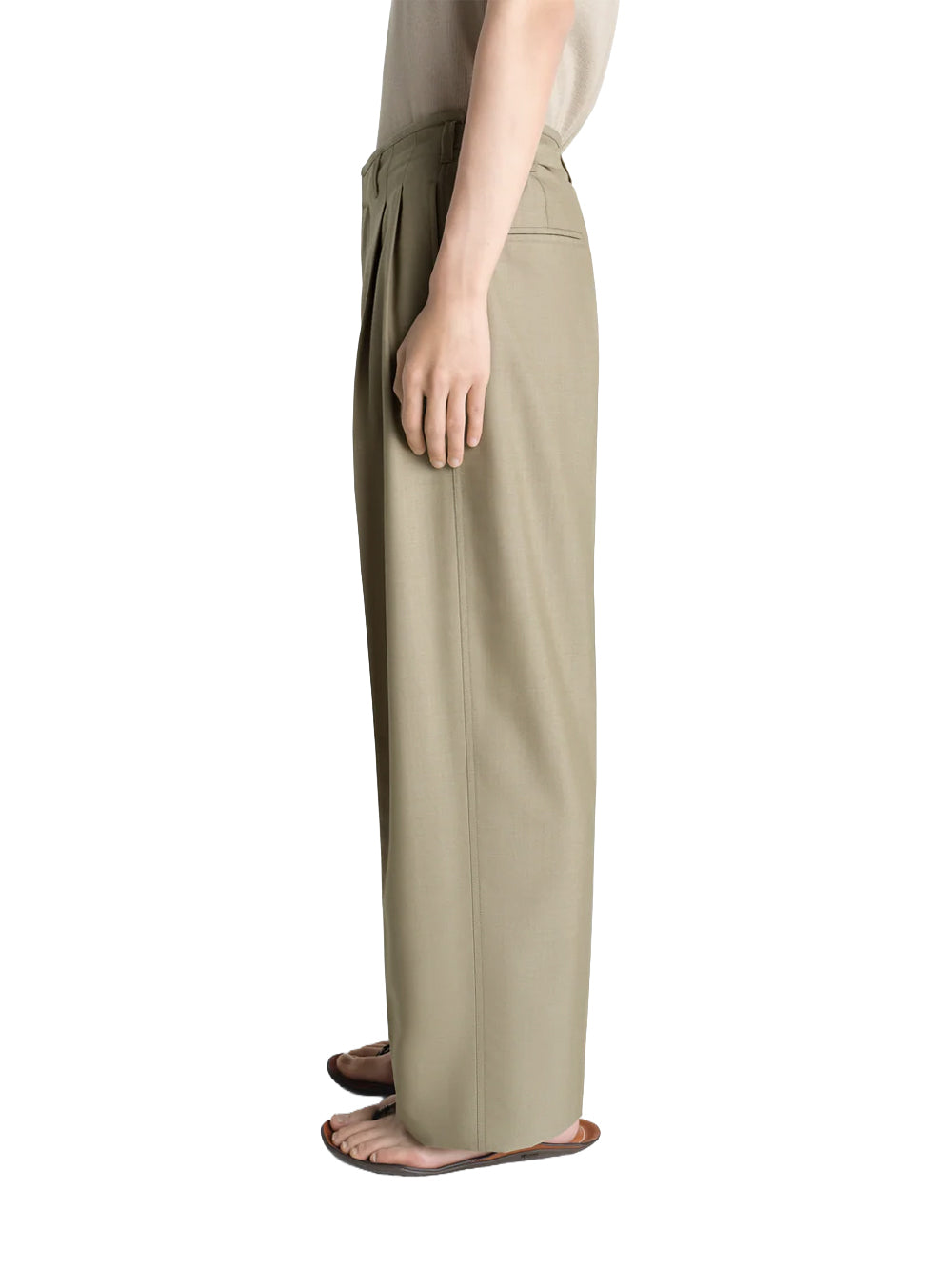 LEMAIRE-PLEATED TAILORED PANTS-PA1294 LF414 GR657 HAY GREEN