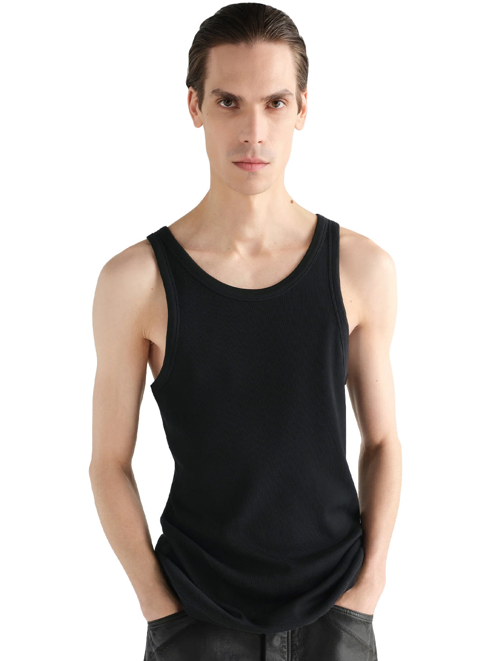 LEMAIRE-RIBBED TANK TOP-TS0035.LJ1067 BK999 BLACK