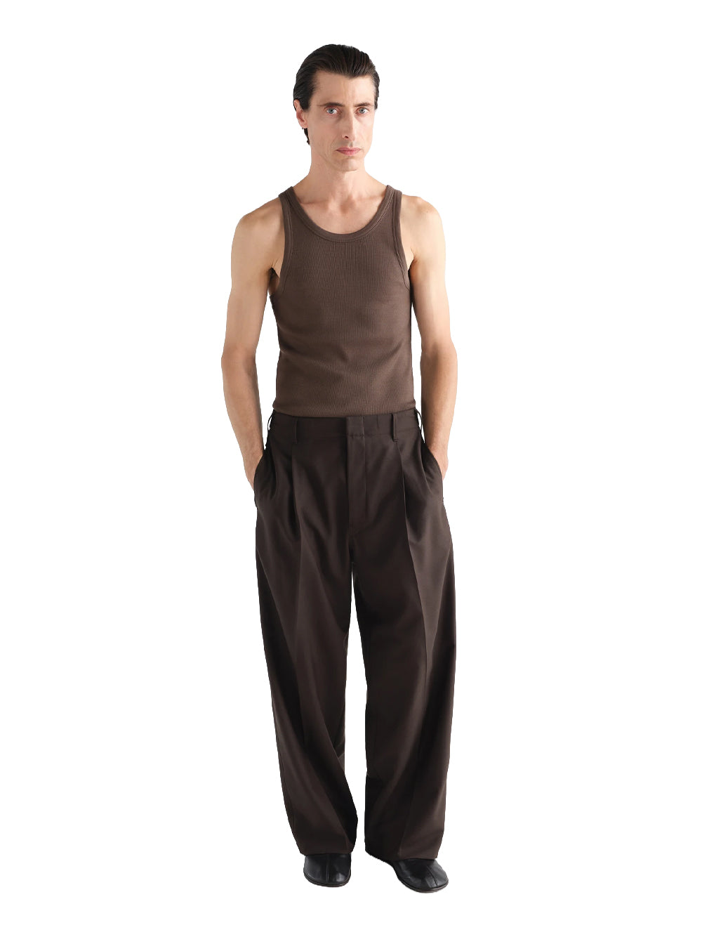 LEMAIRE-RIBBED TANK TOP-TS0035.LJ1067 BR516 CAROB