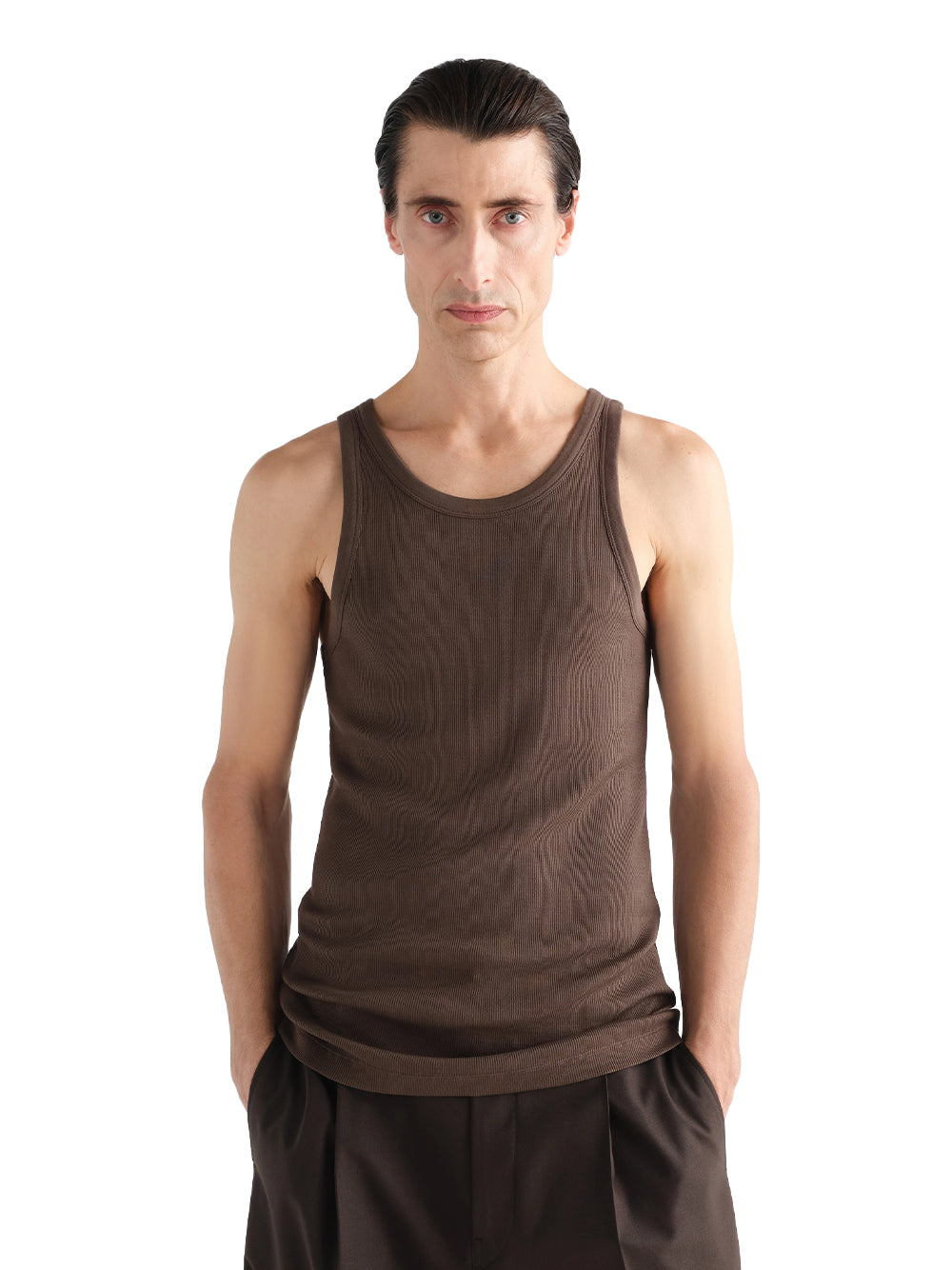LEMAIRE-RIBBED TANK TOP-TS0035.LJ1067 BR516 CAROB
