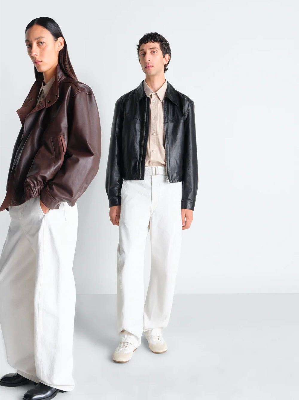 LEMAIRE-TWISTED BELTED PANTS-PA326 LD1070 WH086 MILK