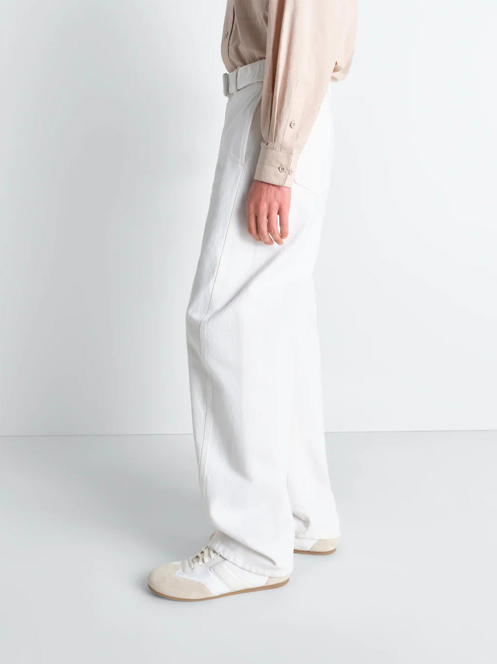 LEMAIRE-TWISTED BELTED PANTS-PA326 LD1070 WH086 MILK