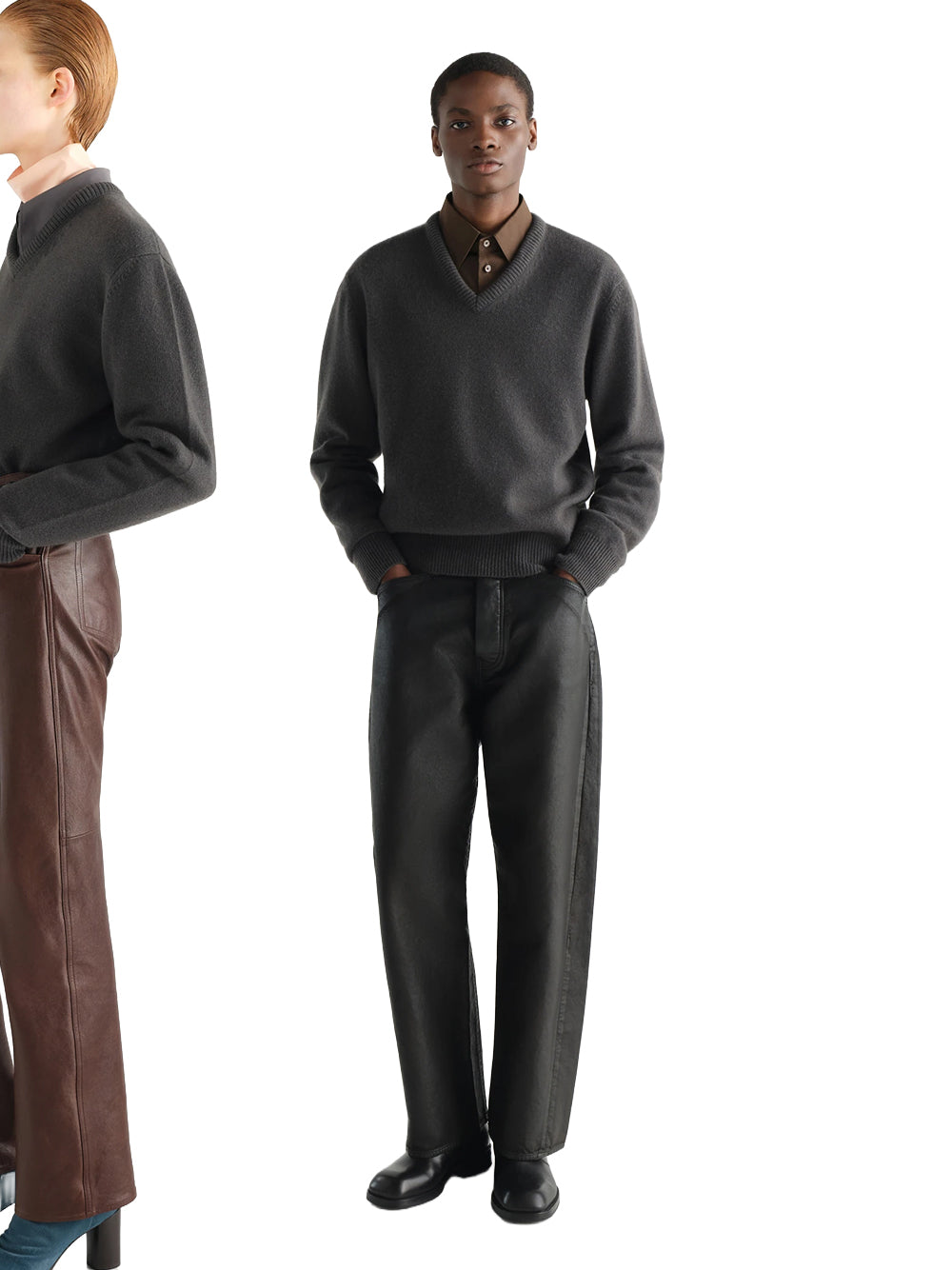 LEMAIRE-V-NECK SWEATER-PO0044.LK1062 BK502 STONE