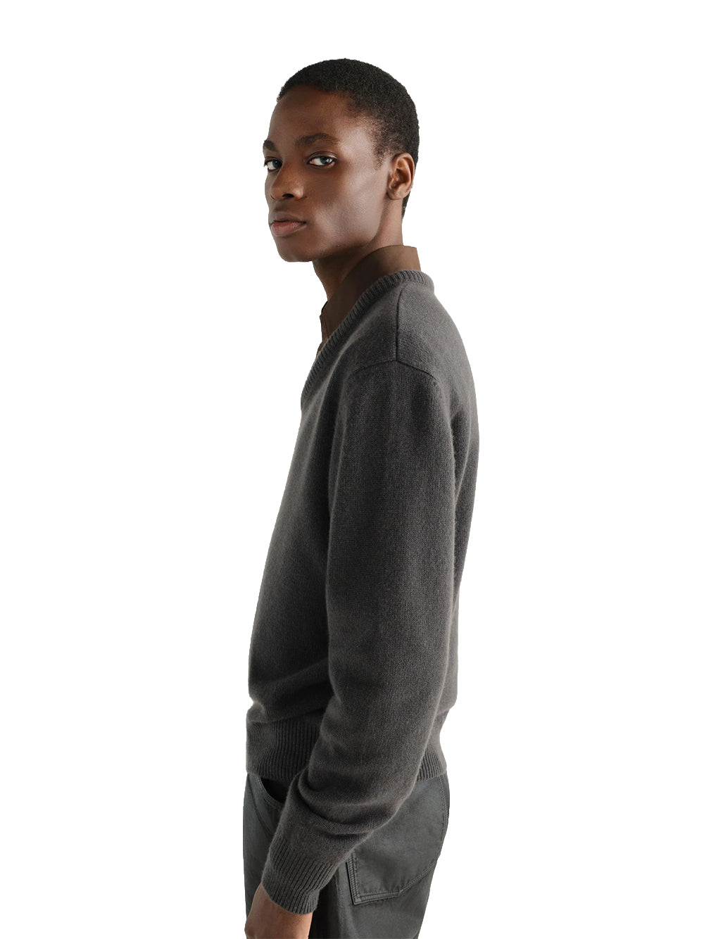 LEMAIRE-V-NECK SWEATER-PO0044.LK1062 BK502 STONE