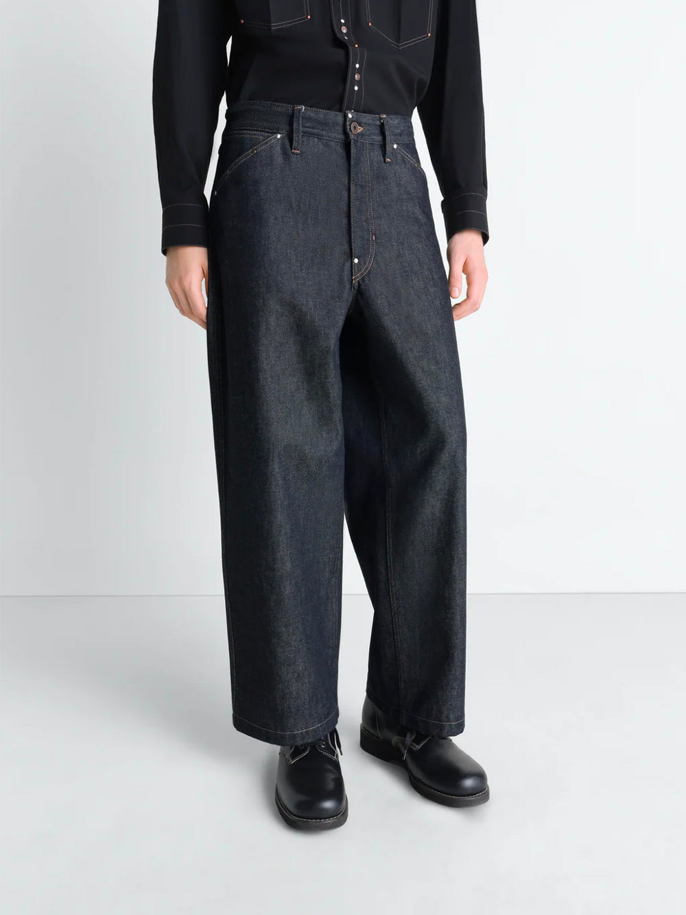 LEMAIRE-WIDE PANT WITH STUDS-PA1288 LD1061 BK965 SLATE