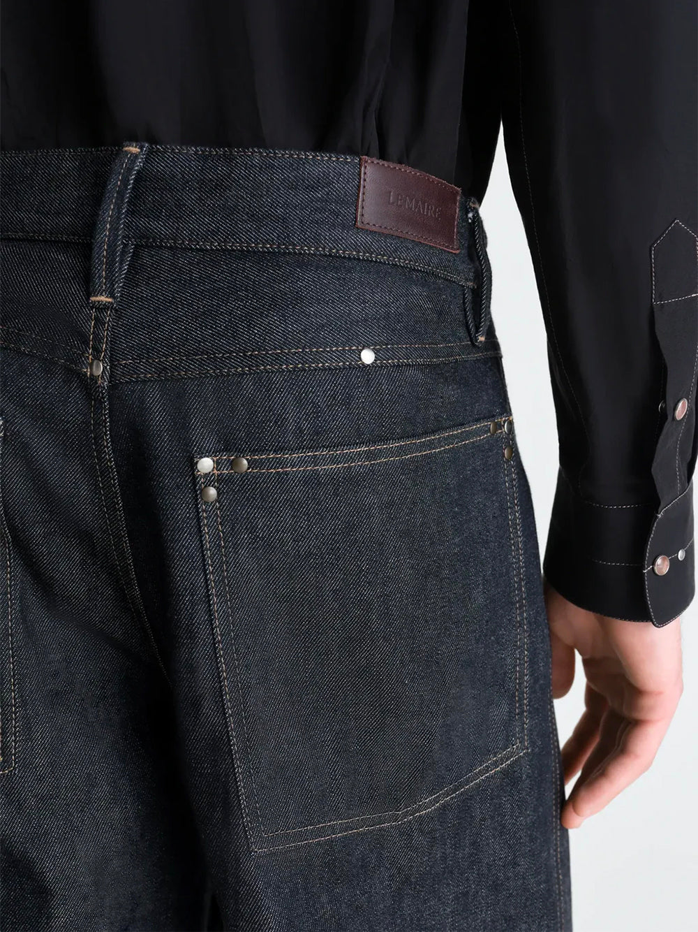 LEMAIRE-WIDE PANT WITH STUDS-PA1288 LD1061 BK965 SLATE