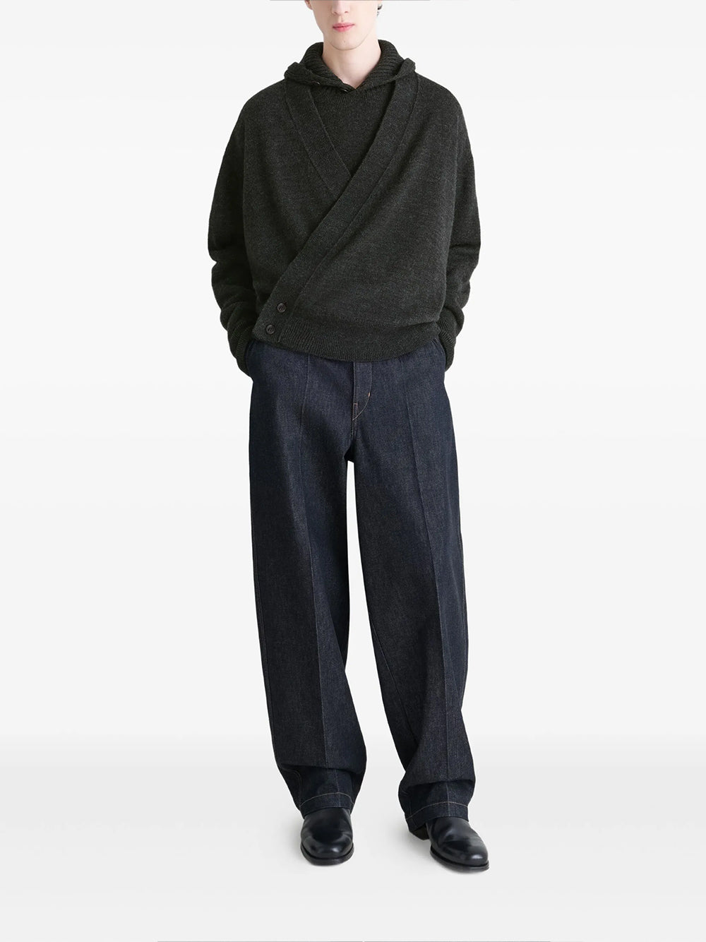 LEMAIRE-WRAP CARDIGAN-T01476.LK1028 BR507 DARK ESPRESSO