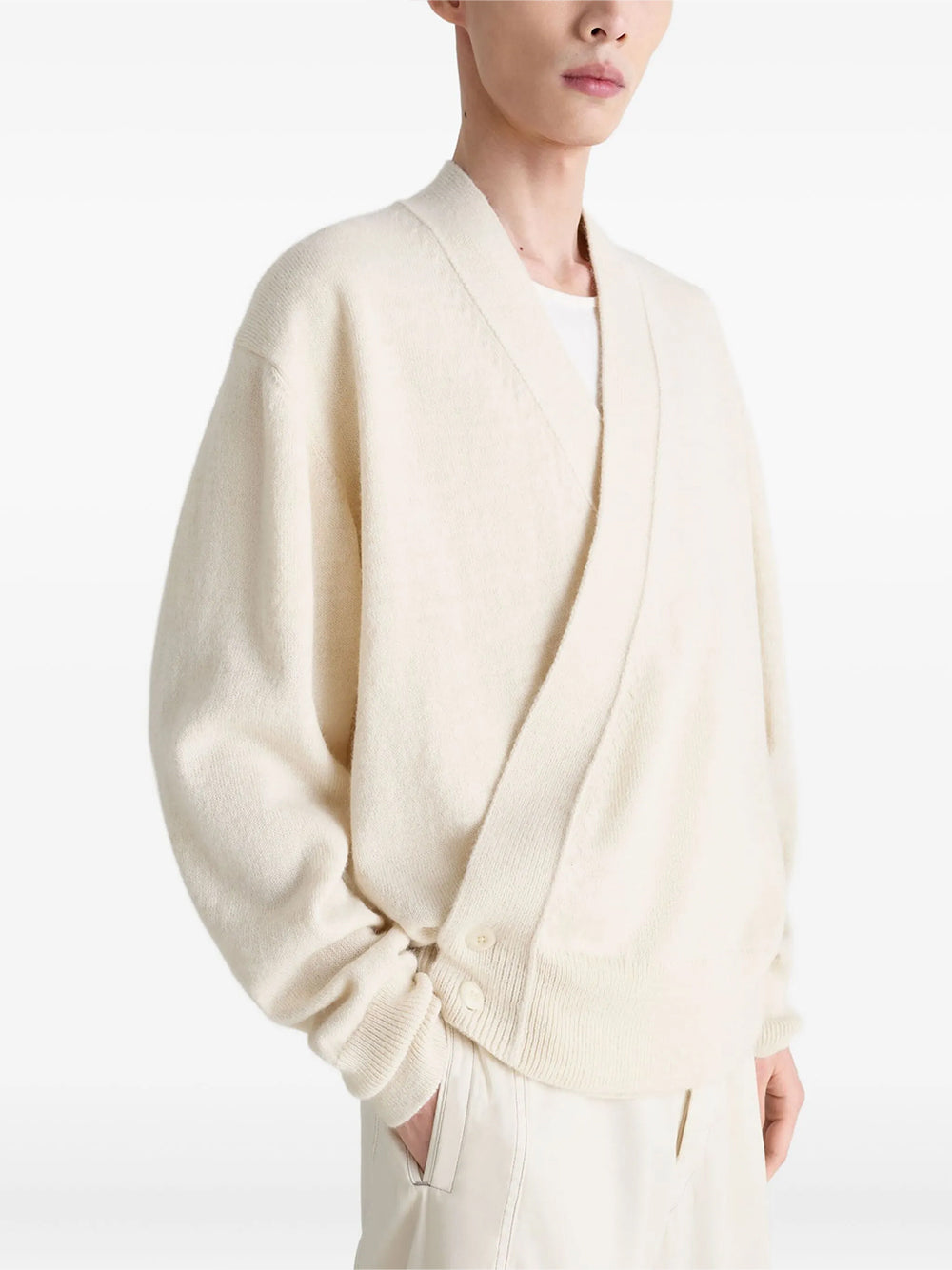 LEMAIRE-WRAP CARDIGAN-T01476.LK1028 WH048 LIGHT CREAM