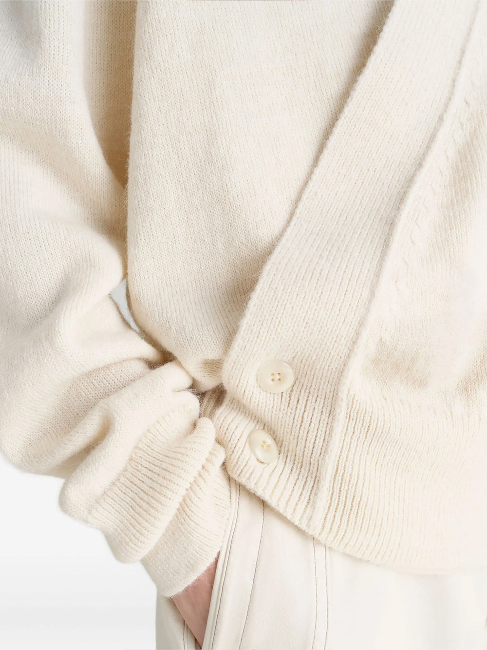LEMAIRE-WRAP CARDIGAN-T01476.LK1028 WH048 LIGHT CREAM