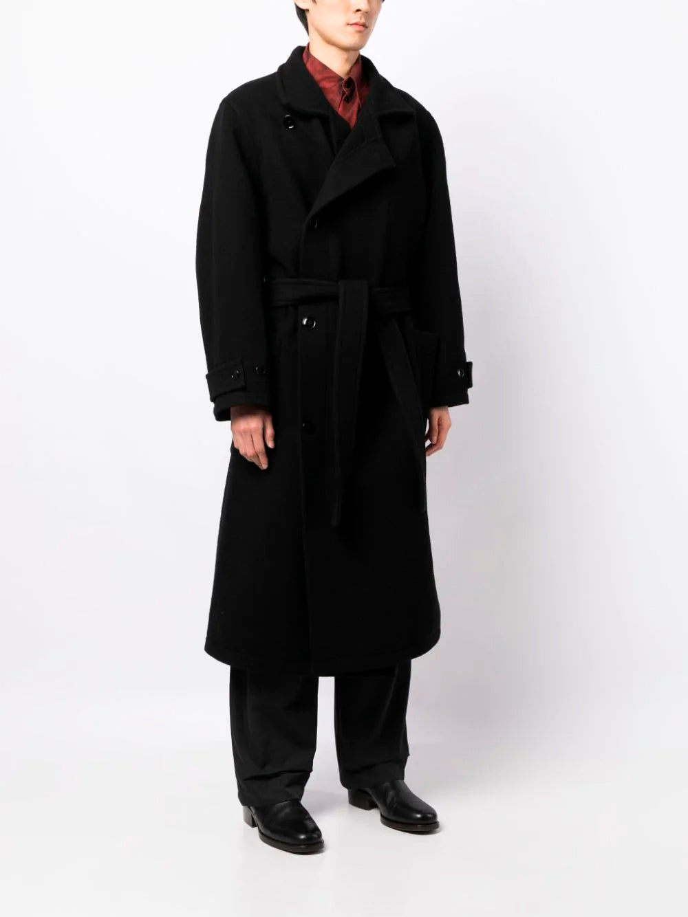 LEMAIRE-WRAP COAT-CO1037.LF1116 BK999 BLACK