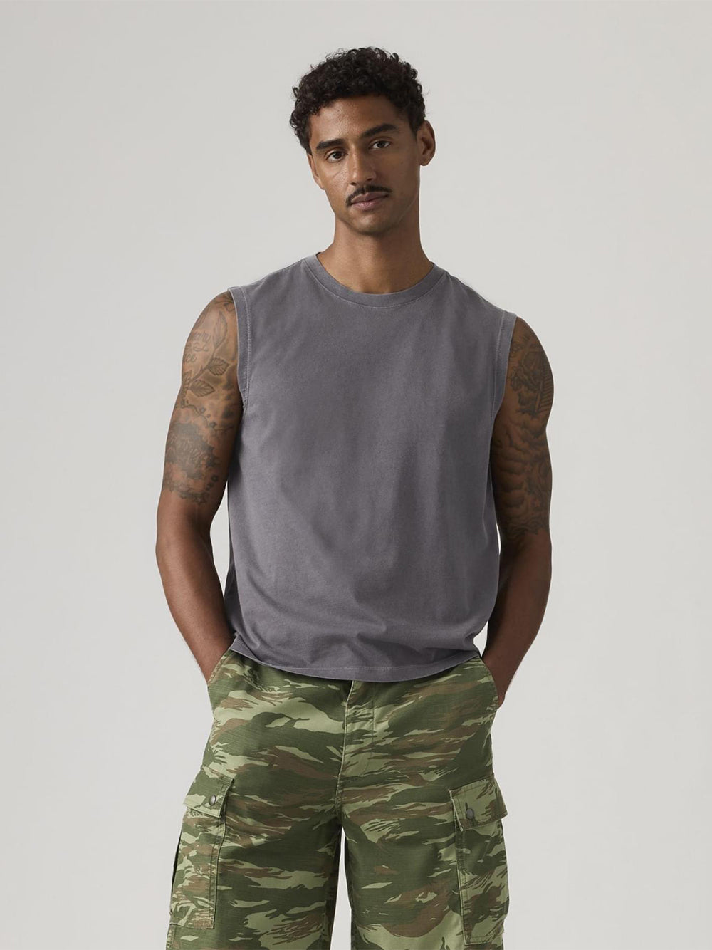 LEVI`S®-NG MUSCLE TANK-004V1.0002 90`S FADE WASH PHANTOM