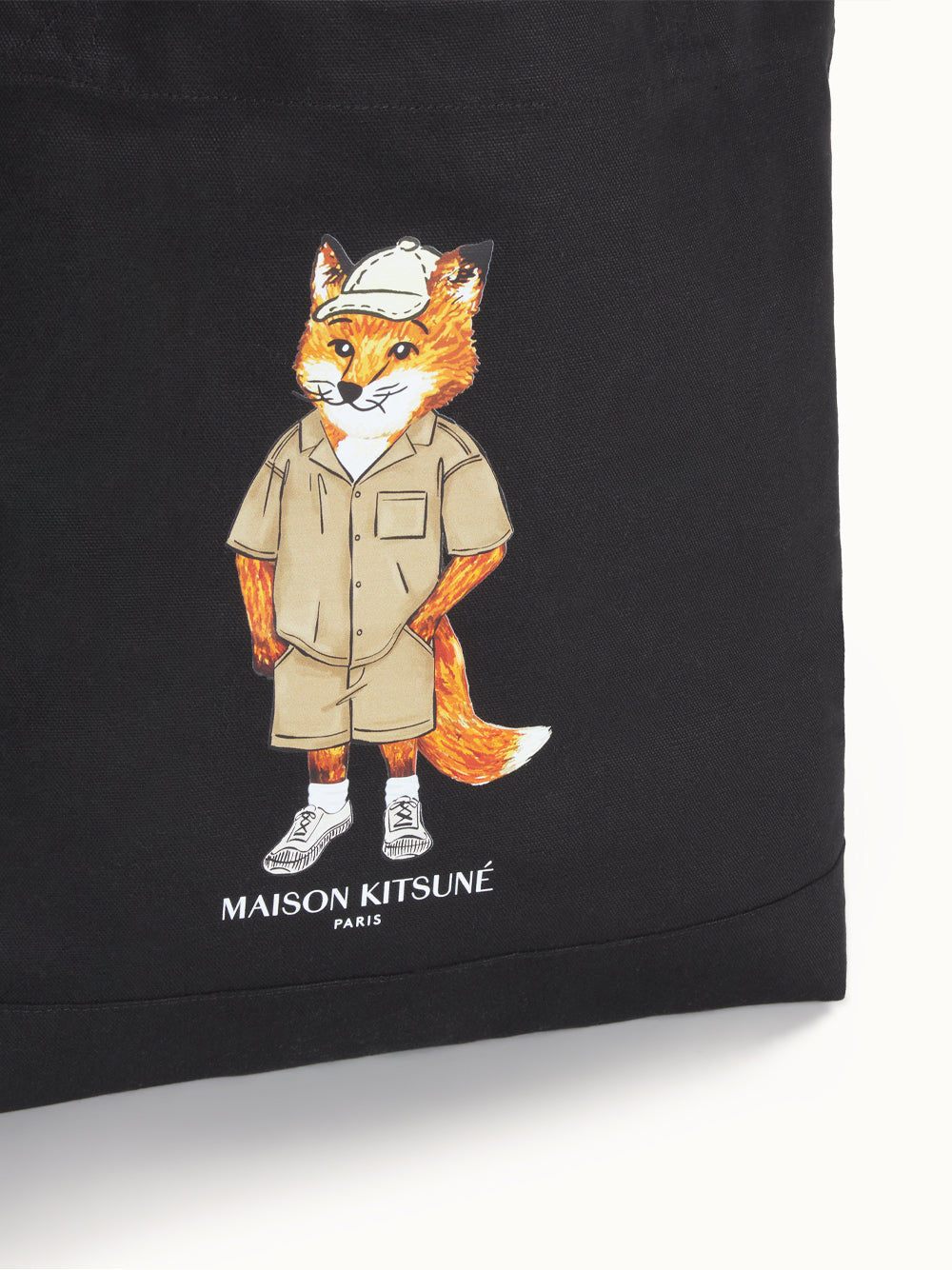 MAISON KITSUNÉ-DRESSED FOX TOTE-QU05108WW9042 P199 BLACK