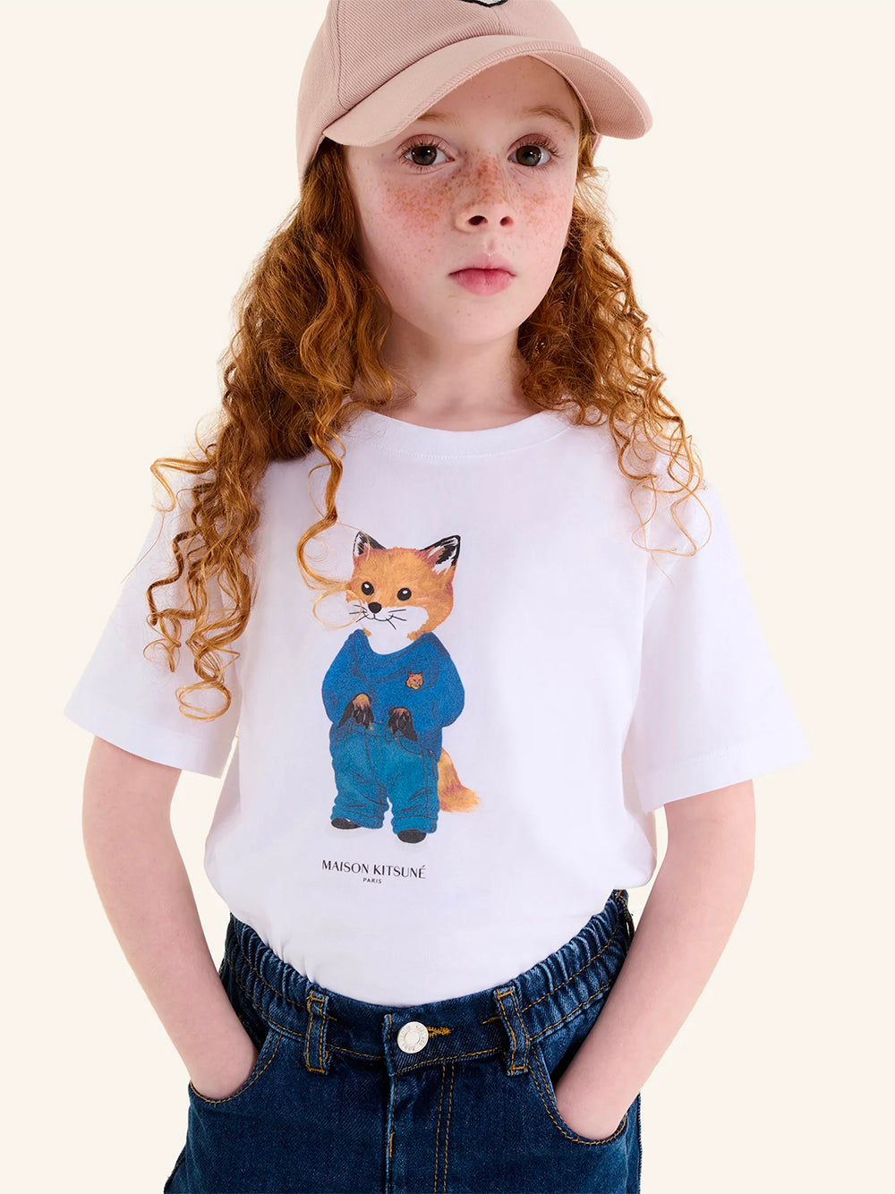 MAISON KITSUNÉ-DRESSED KIDDY FOX KID TEE-MQUJT01KJBIT2 P100 WHITE