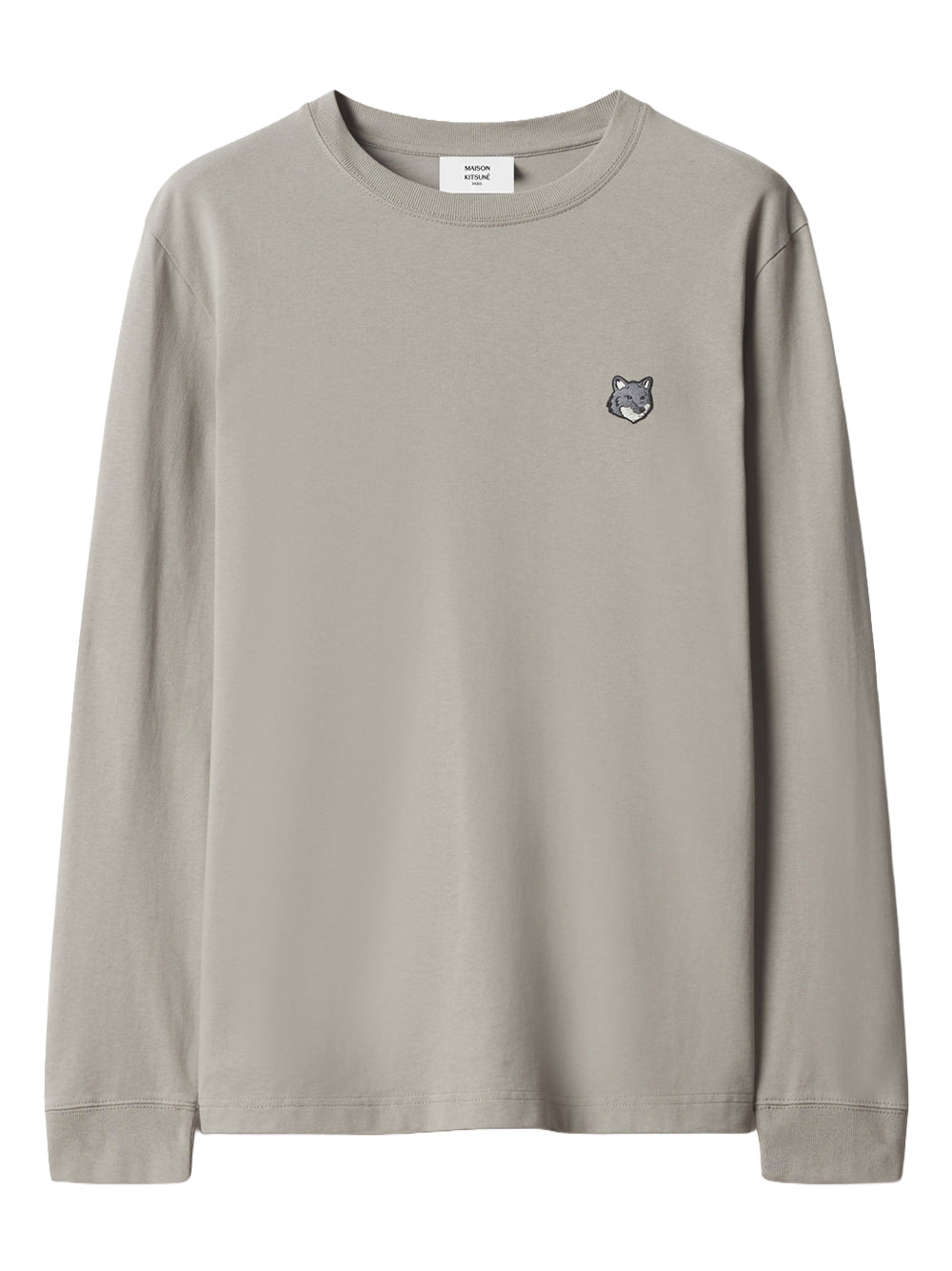 MAISON KITSUNÉ-FOX HEAD COMFORT LS TEE-PM00119KJ7025 0590 SOFT TAUPE