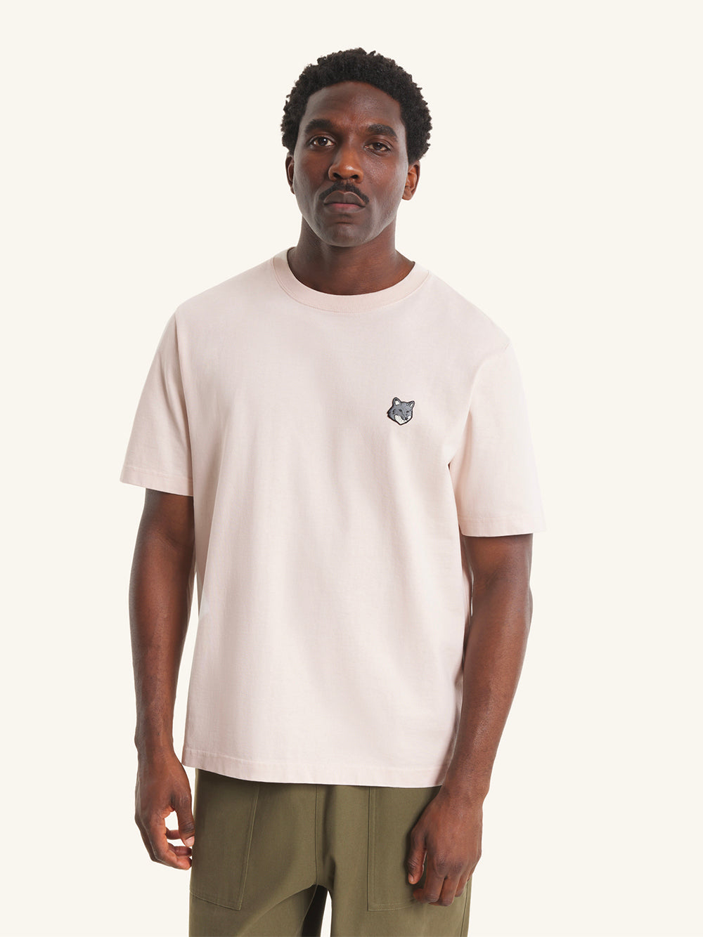 MAISON KITSUNÉ-FOX HEAD COMFORT TEE-PM00108KJ7025 0447 LILAC POWDER