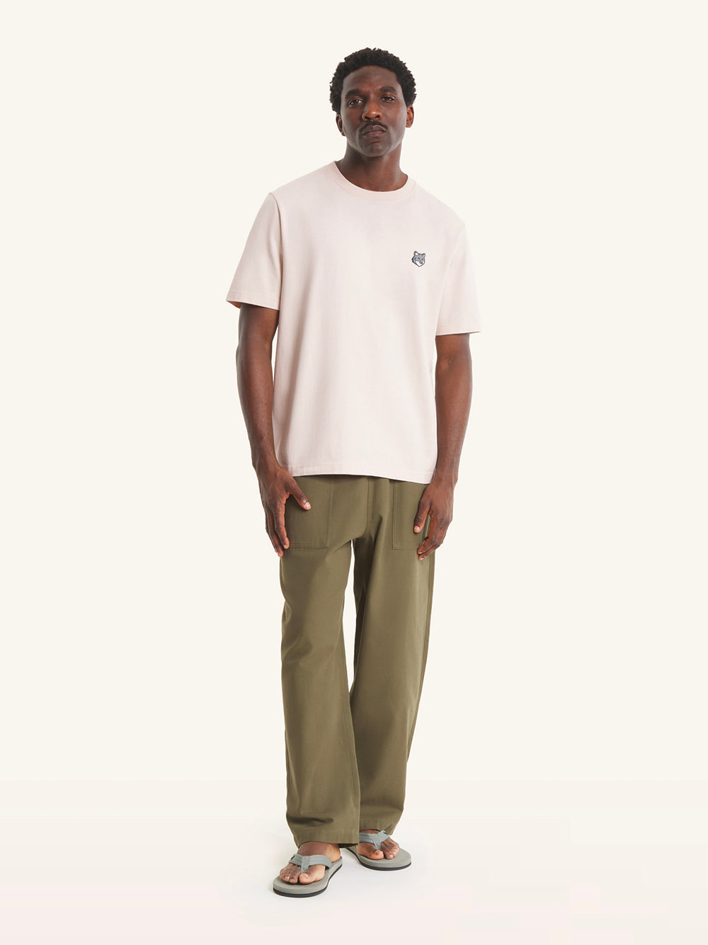 MAISON KITSUNÉ-FOX HEAD COMFORT TEE-PM00108KJ7025 0447 LILAC POWDER