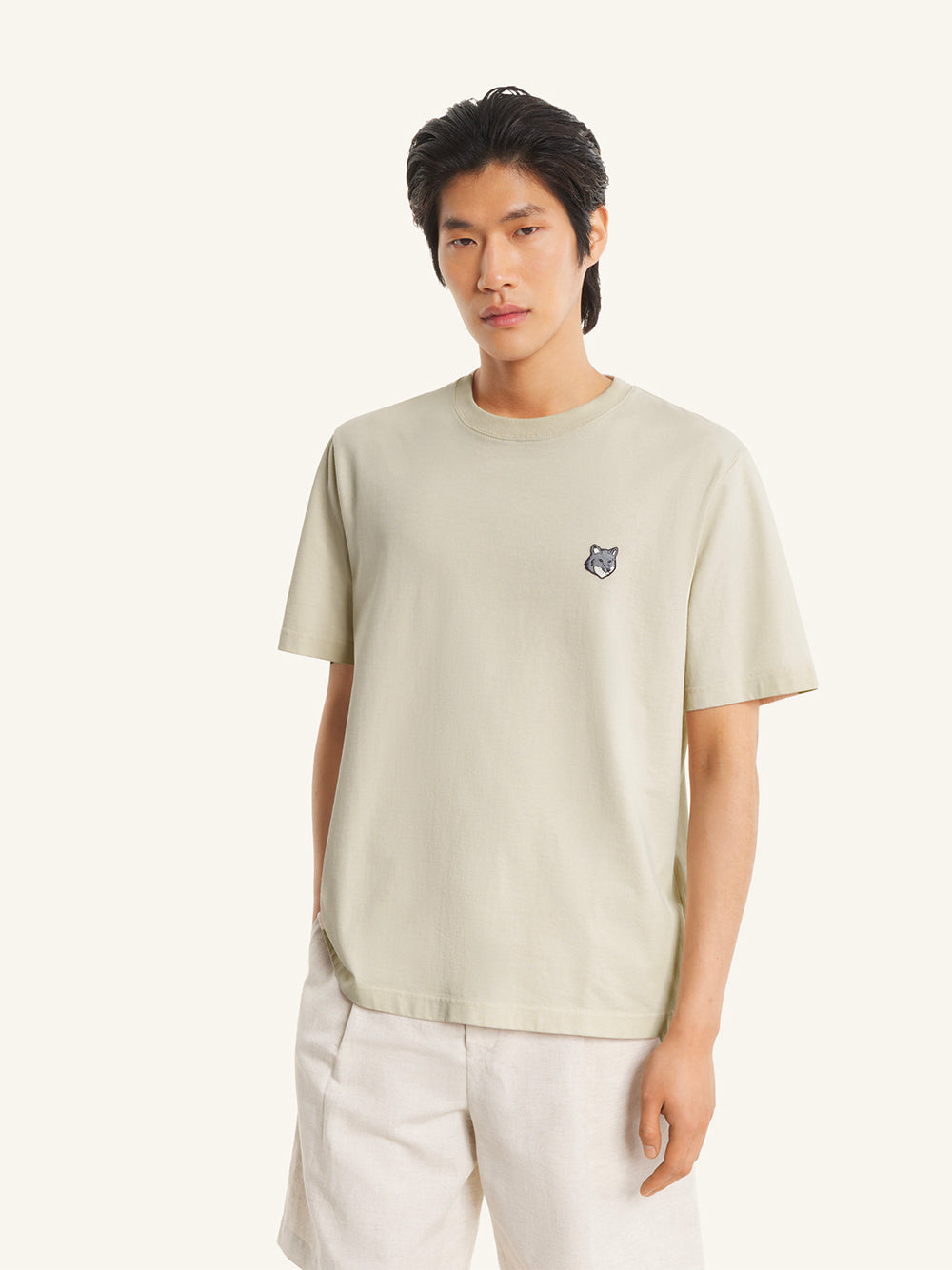 MAISON KITSUNÉ-FOX HEAD COMFORT TEE-PM00108KJ7025 0450 TEA LEAF
