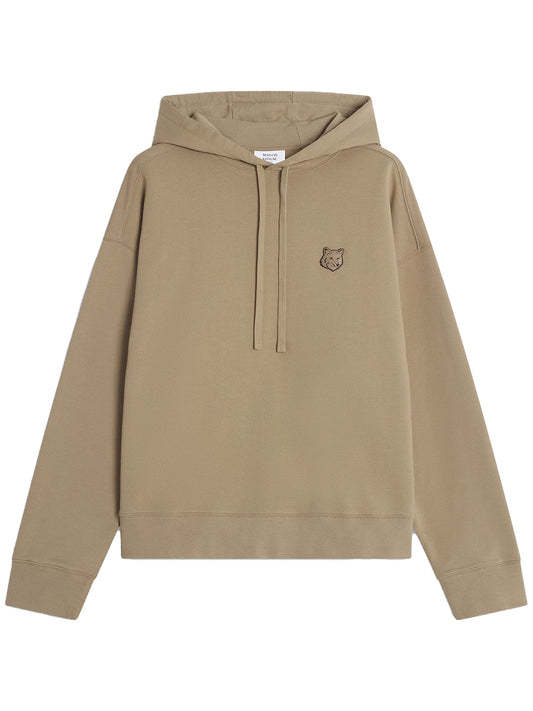 MAISON KITSUNÉ-FOX HEAD OVERSIZE HOODIE-PM00706KM0340 0302 CONCRETE BEIGE