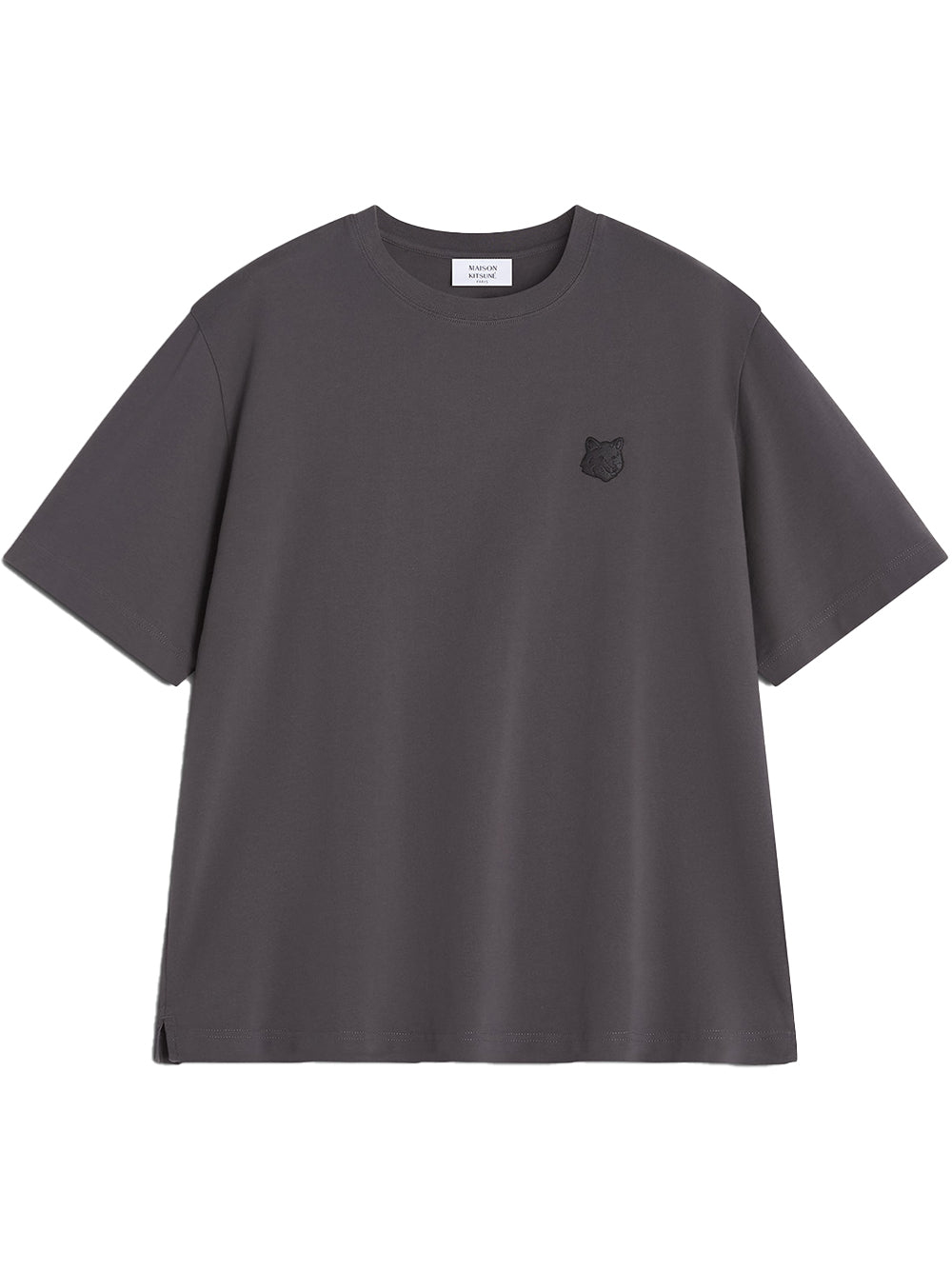MAISON KITSUNÉ-FOX HEAD OVERSIZE TEE-PM00109KJ0119 P180 CHARCOAL