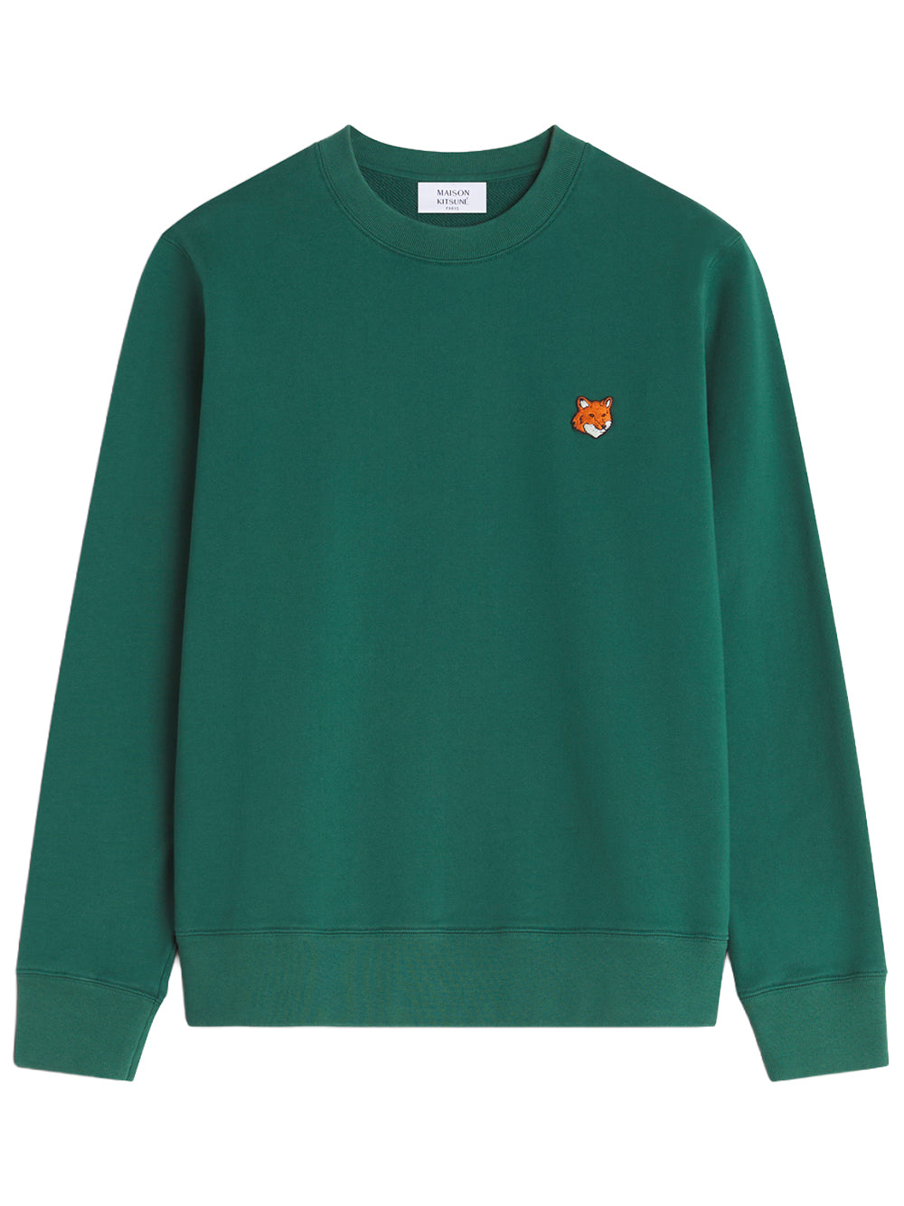MAISON KITSUNÉ-FOX HEAD REGULAR SWEATSHIRT-PM00303KM0340 P399 BOTTLE GREEN
