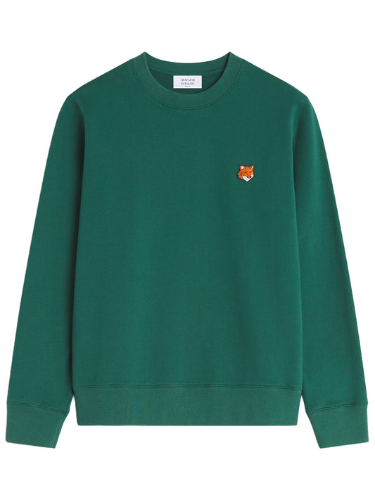 MAISON KITSUNÉ-FOX HEAD REGULAR SWEATSHIRT-PM00303KM0340 P399 BOTTLE GREEN