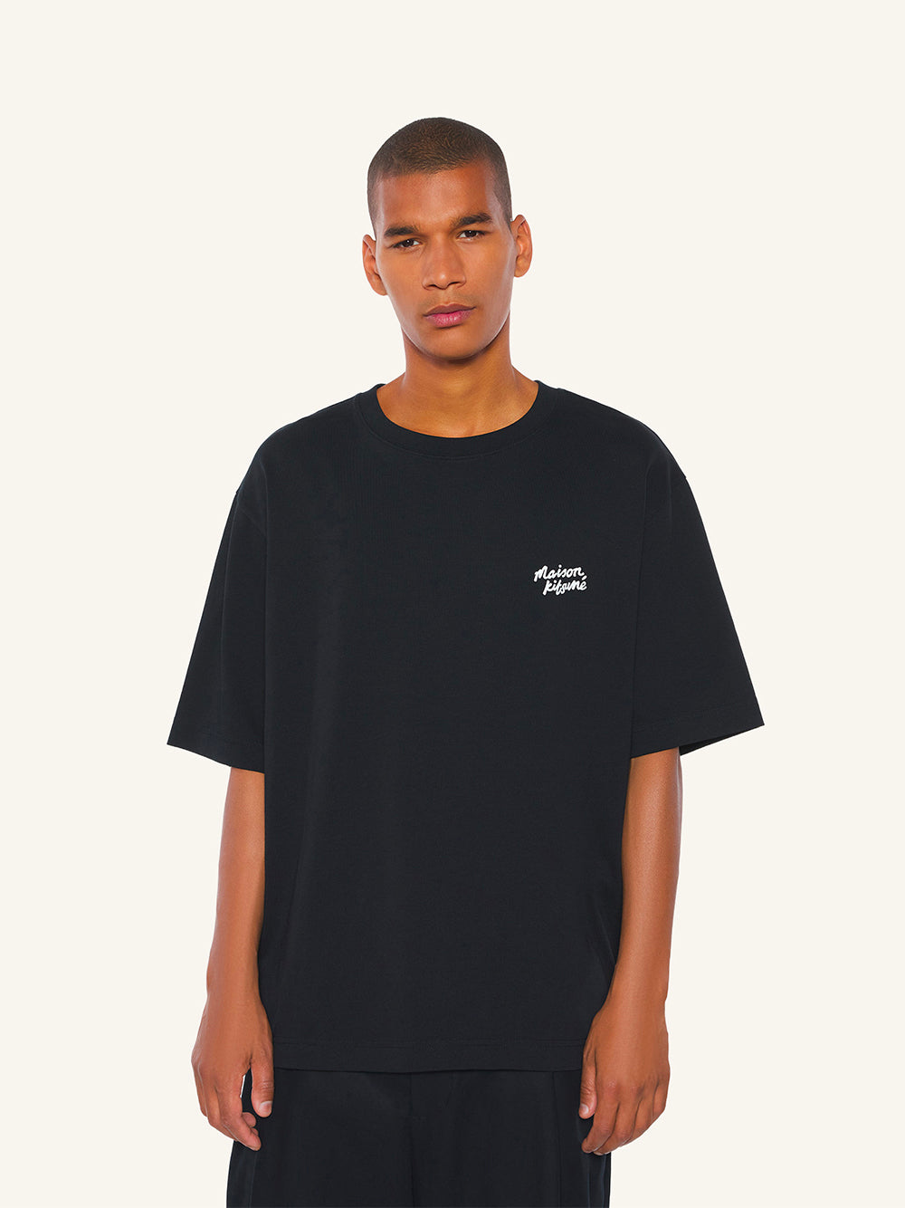 MAISON KITSUNÉ-HANDWRITING OVERSIZE TEE-PM00110KJ0119 O197 BLACK/WHITE