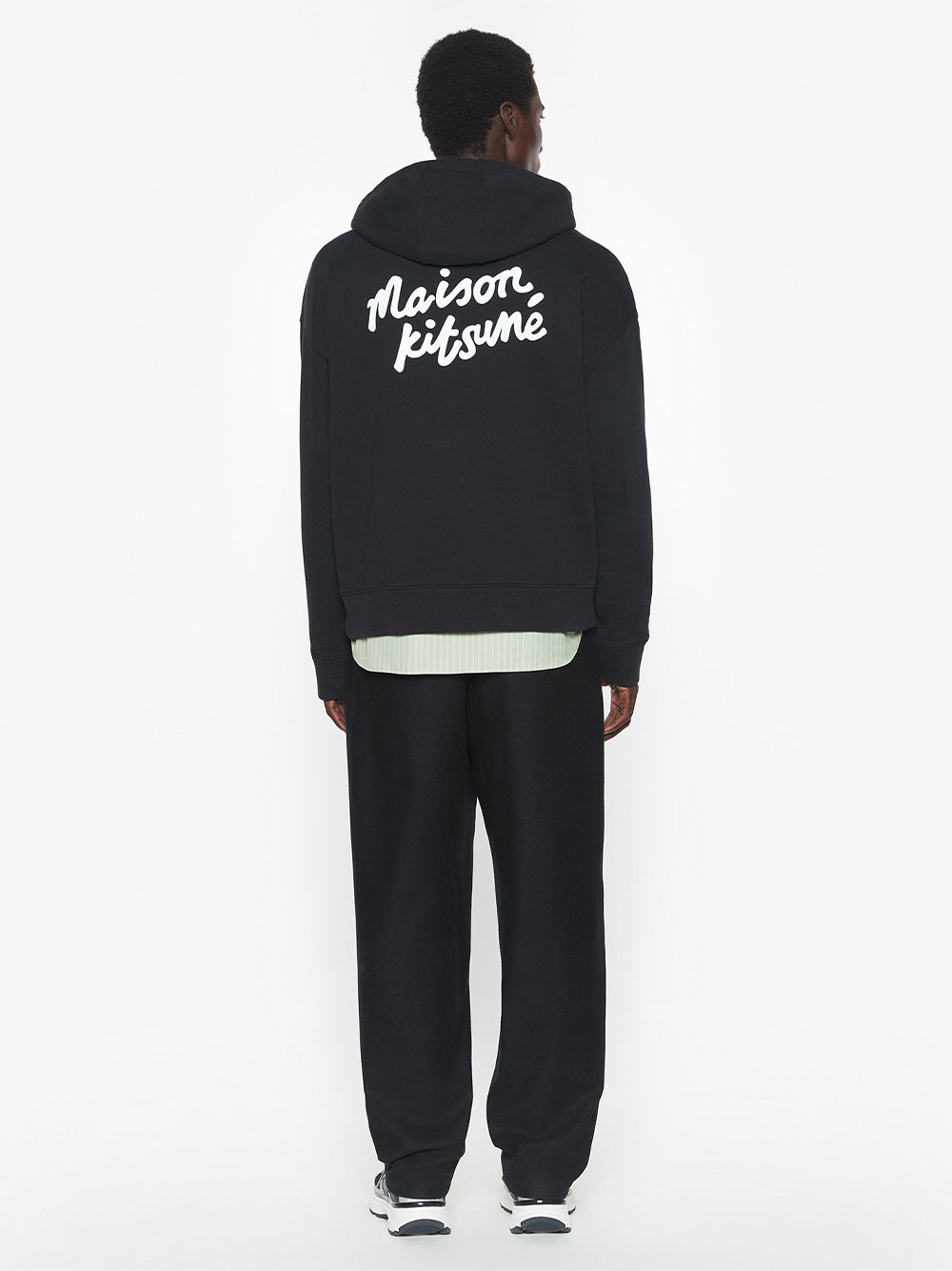 MAISON KITSUNÉ-MAISON KITSUNÉ HANDWRITING OVERSIZE HOODIE-PM00704KM0340 P199 BLACK