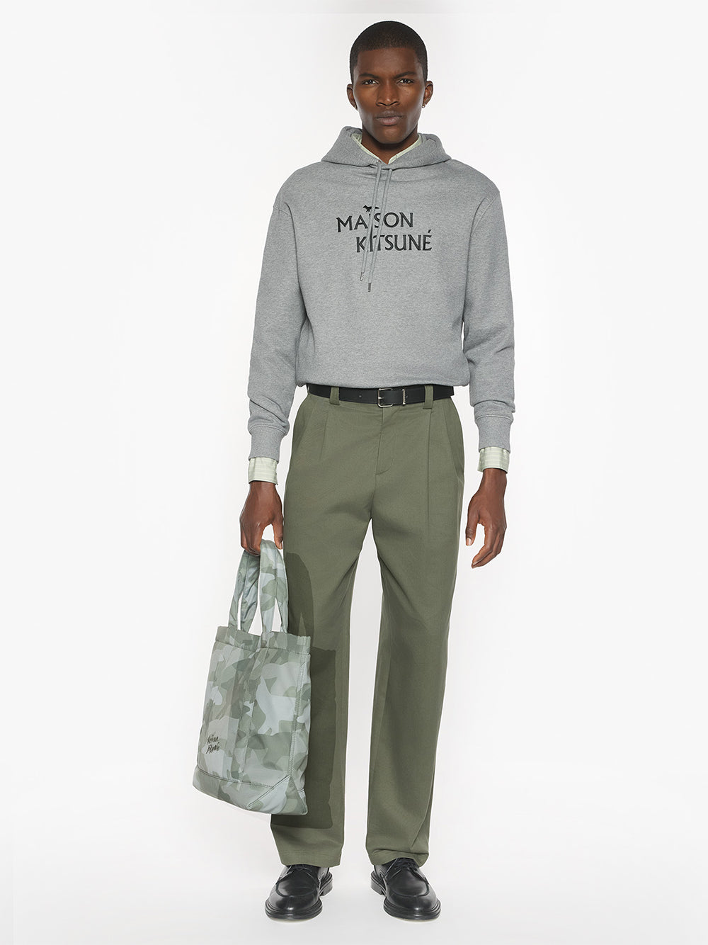 MAISON KITSUNÉ-MAISON KITSUNÉ PILLAR COMFORT HOODIE-PM00701KM0341 H131 MEDIUM GREY MELANGE