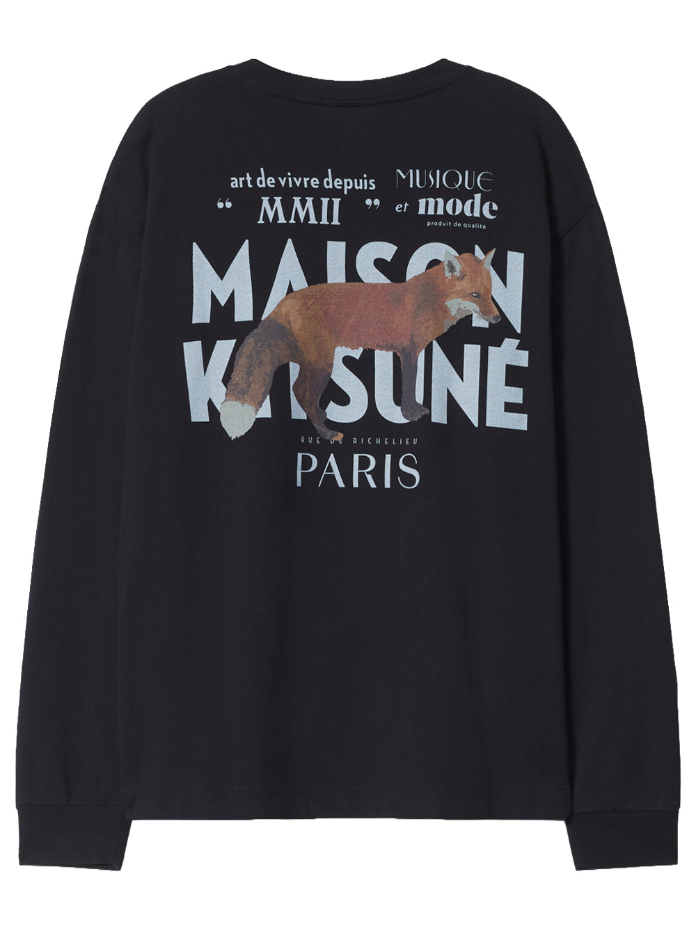 MAISON KITSUNÉ-MMII PROFILE FOX OVERSIZE LS TEE-MQMJT03KJ0119 P199 BLACK